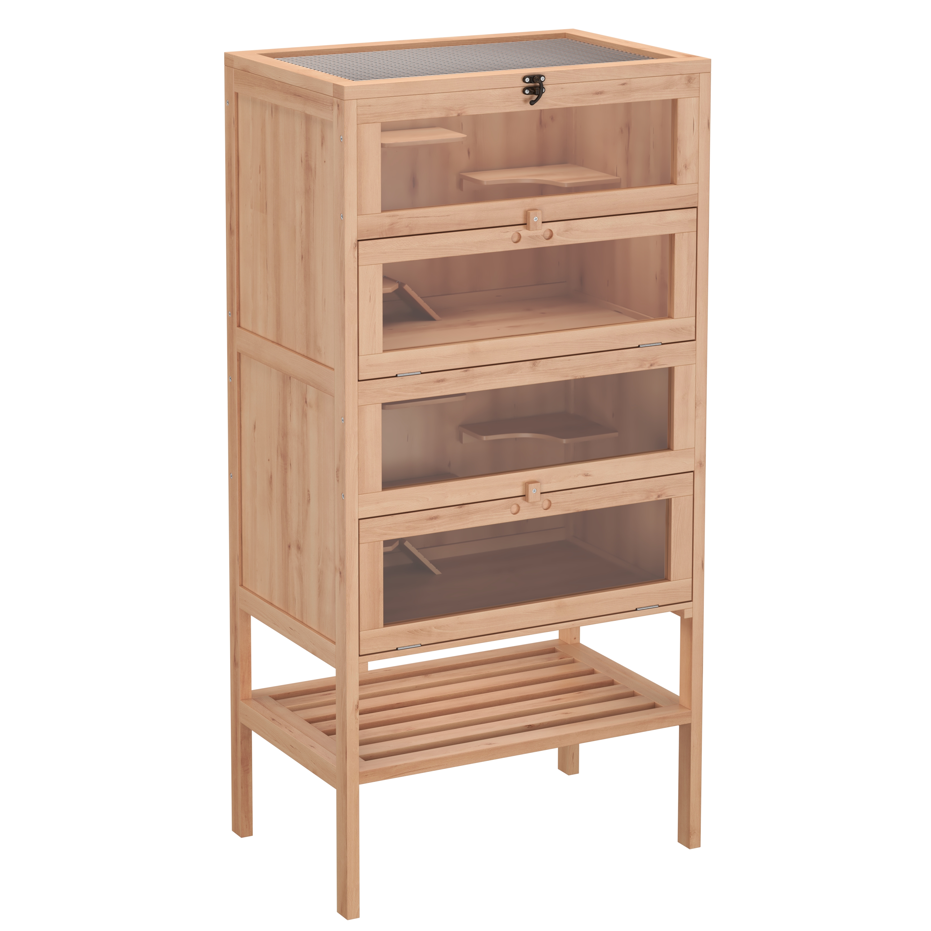Kleintierkäfig Holz 60 x 40 x 120 cm natur