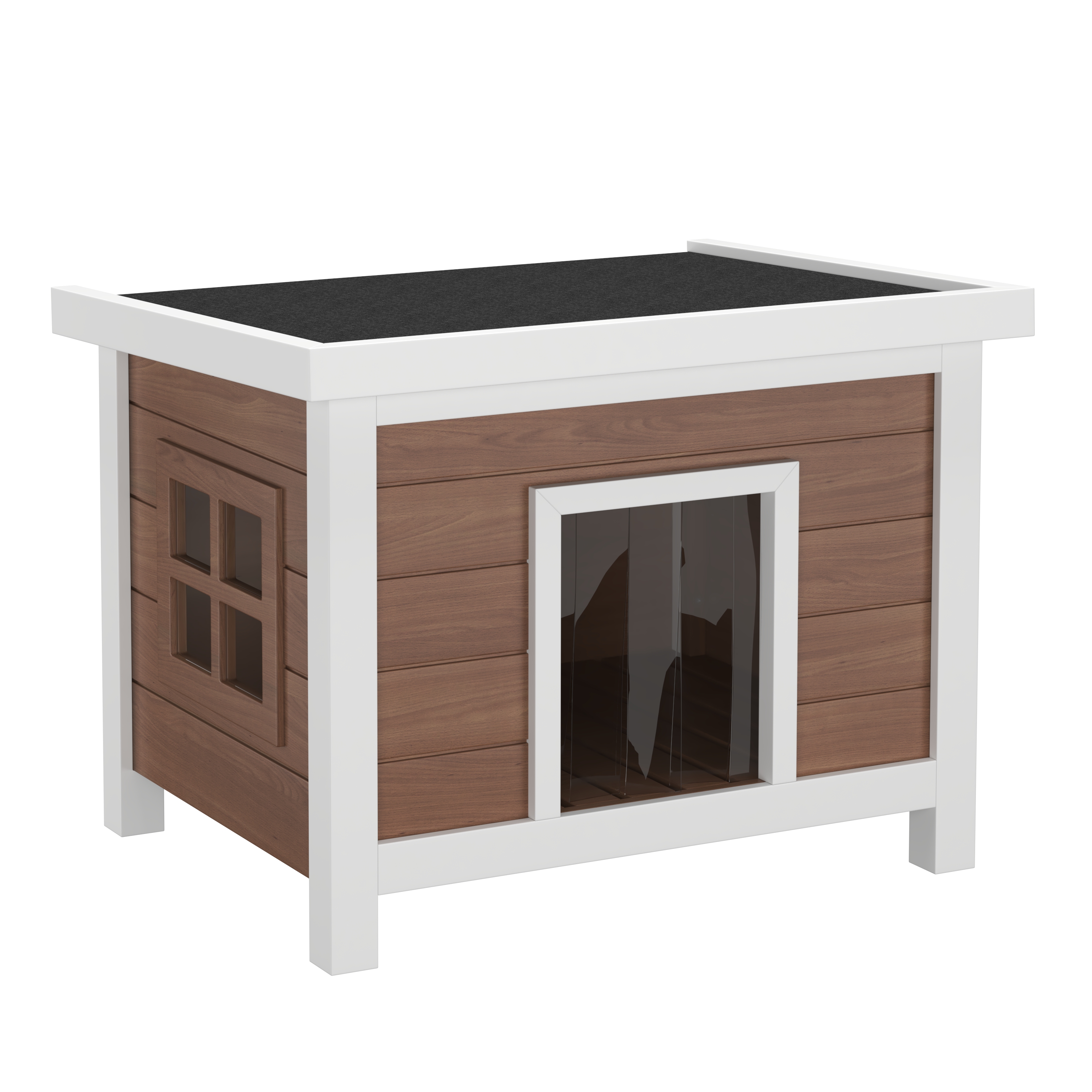 Katzenhaus Outdoor Holz 57 x 45 x 43 cm natur/weiss