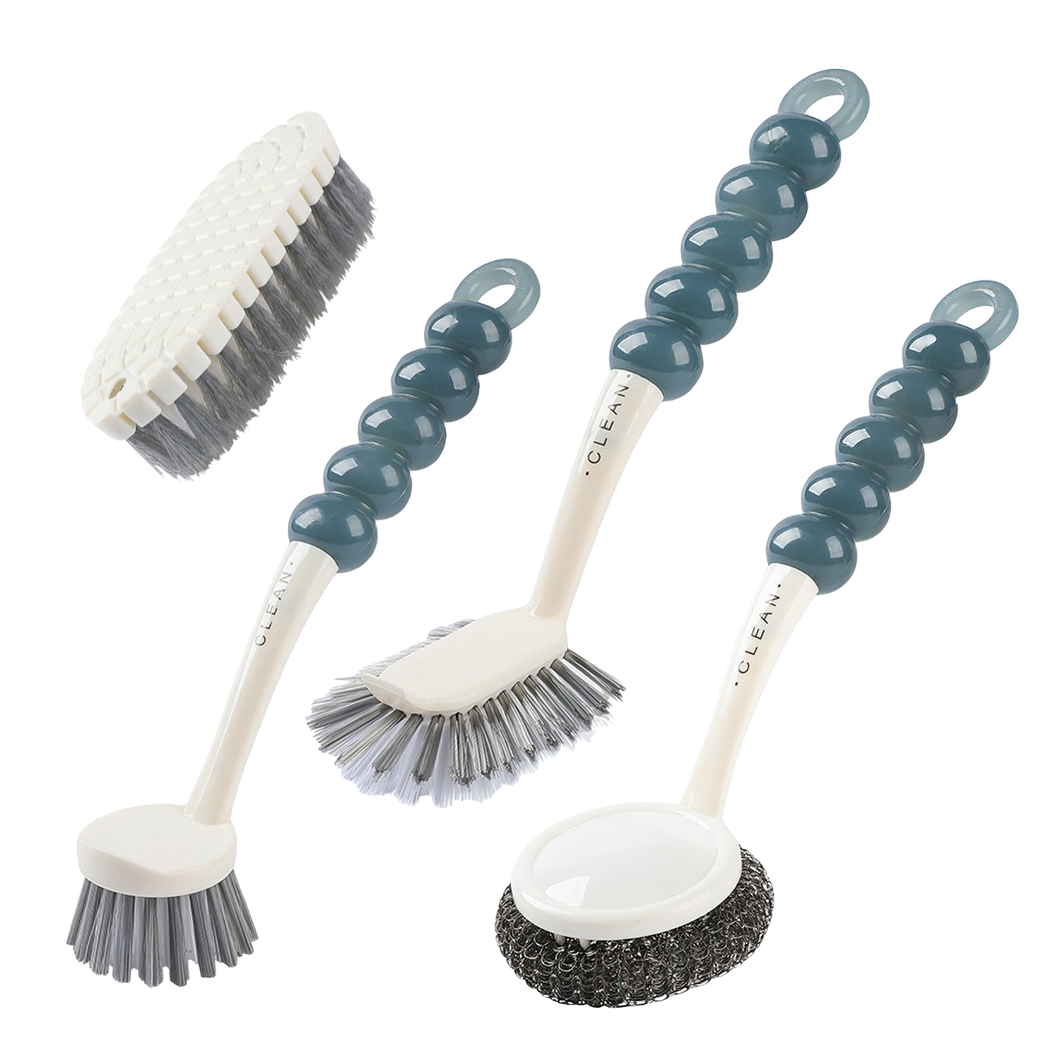 Reinigungsbürste Küchenbürste Set 4-teilig weiss/grau