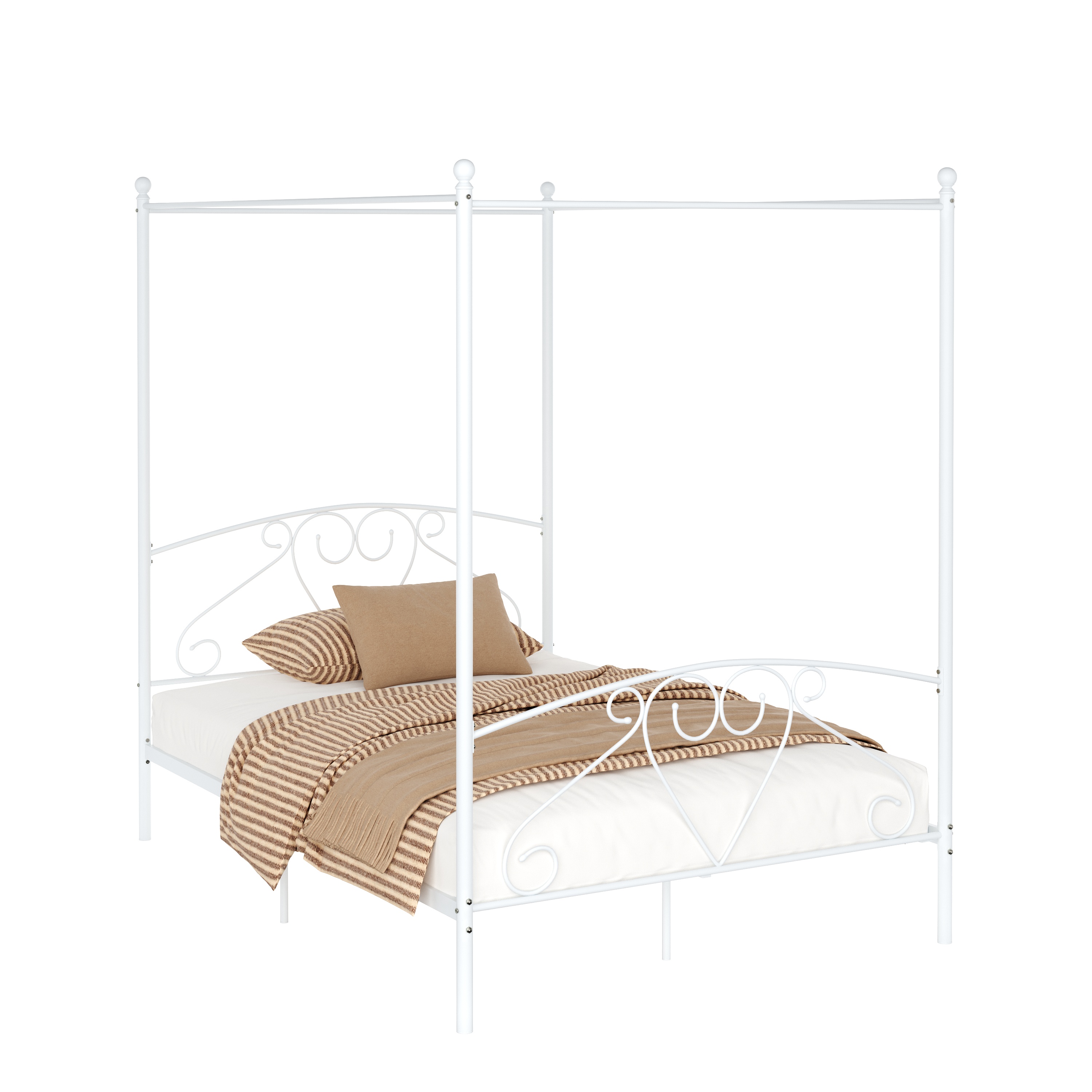 Metallbett Himmelbett COLETTE 140 x 200 cm weiss