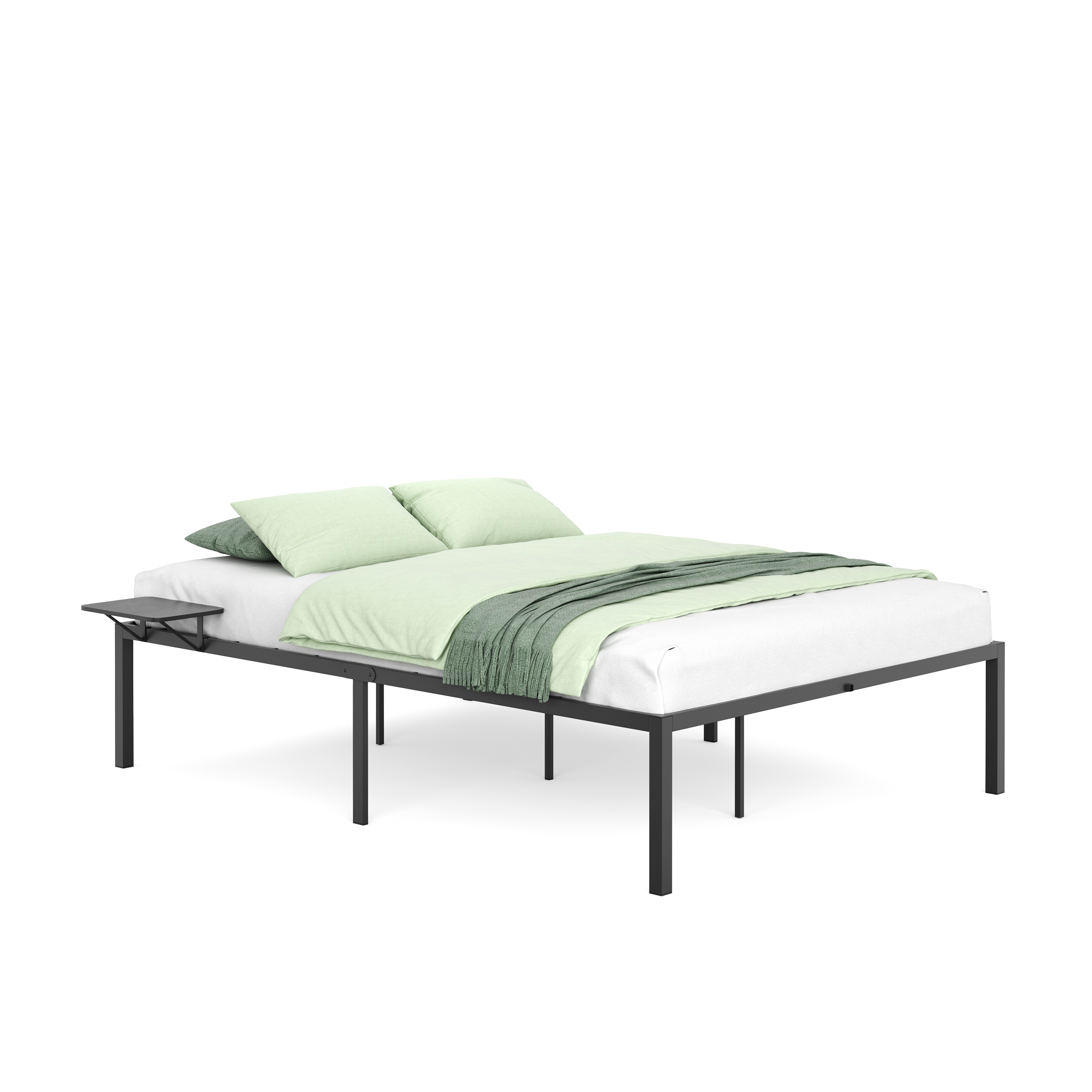 Metallbett MAREN mit Ablagen 140 x 200 cm schwarz