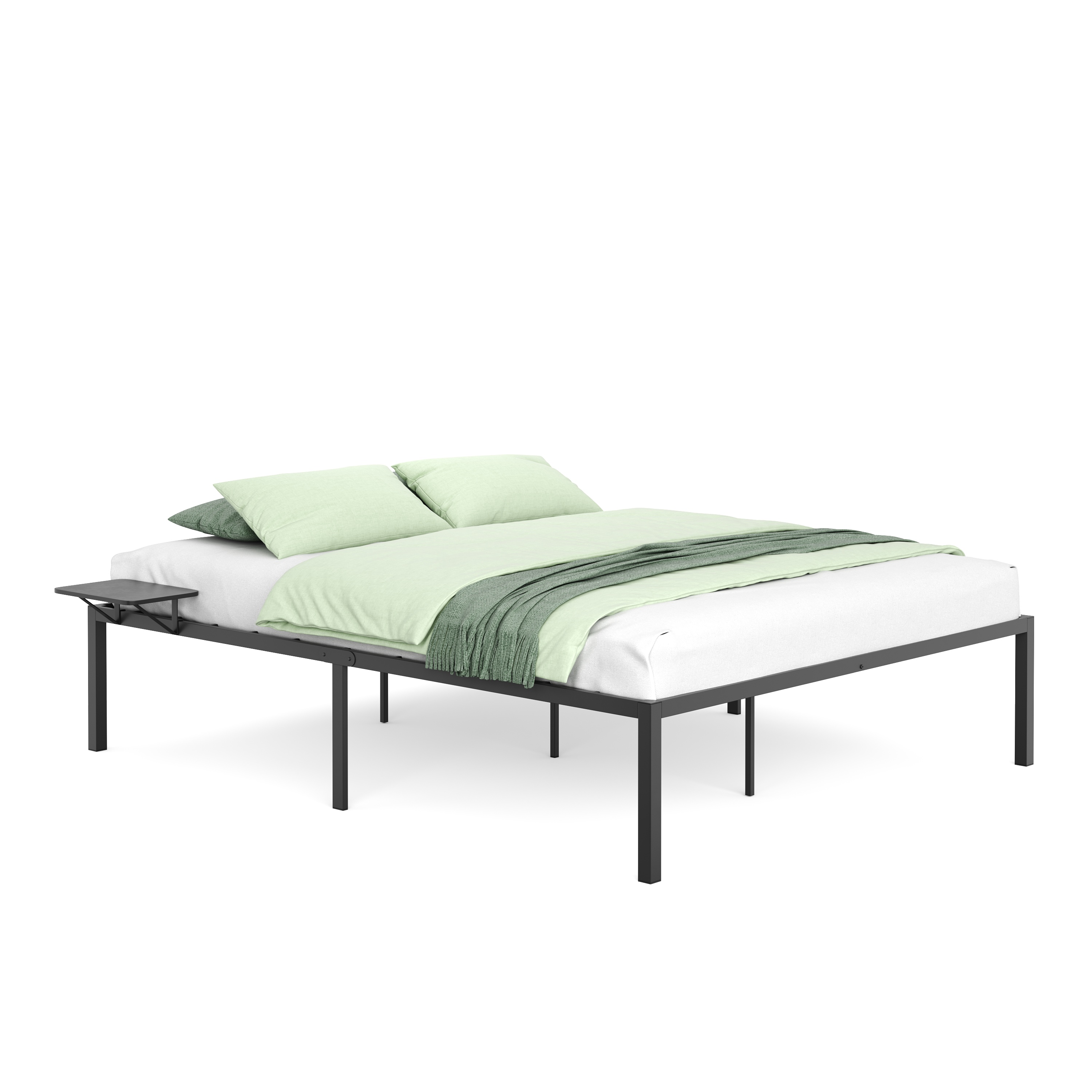Metallbett MAREN mit Ablagen 160 x 200 cm schwarz