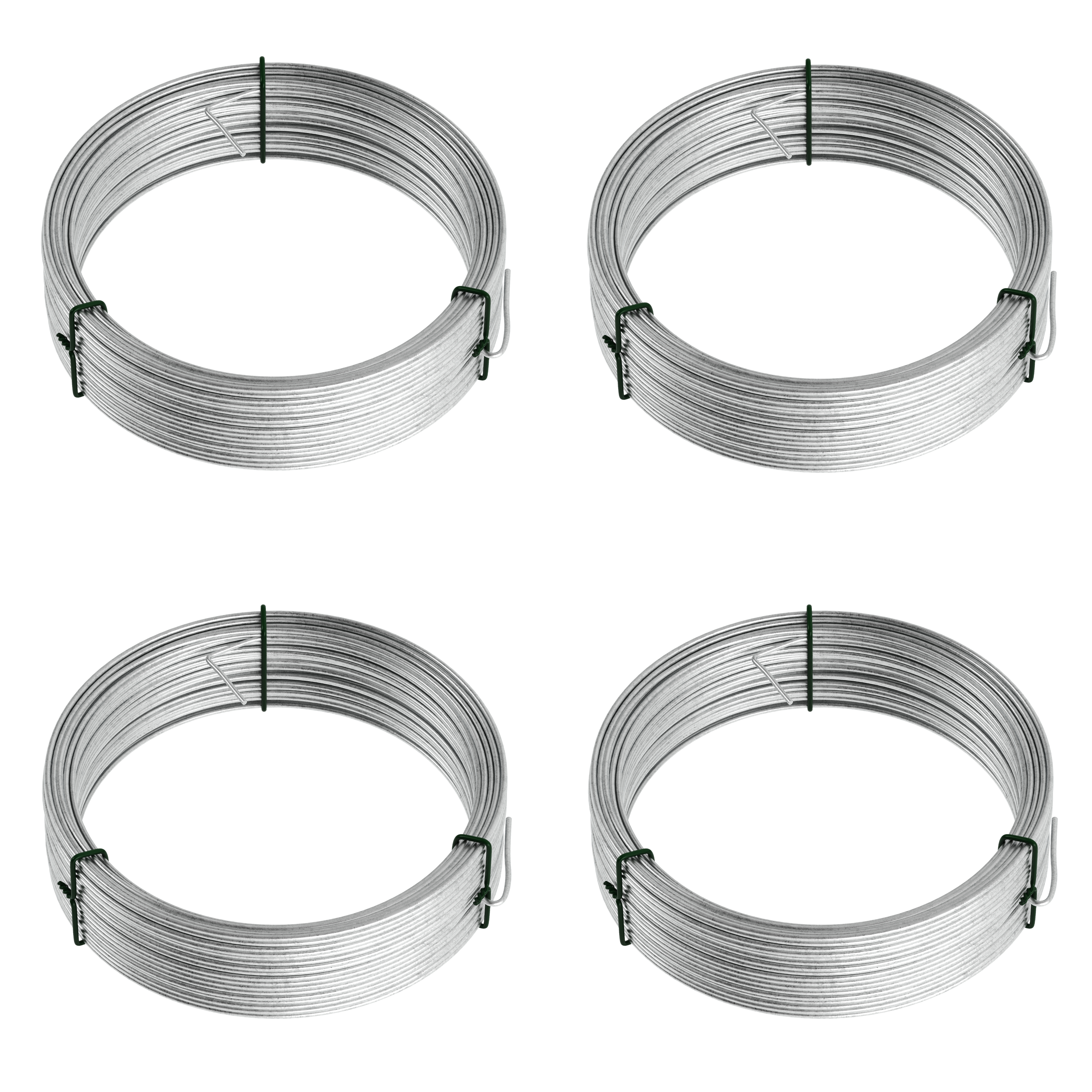 Bindedraht Metall verzinkt 1.6 mm/30 m 4er Set silber