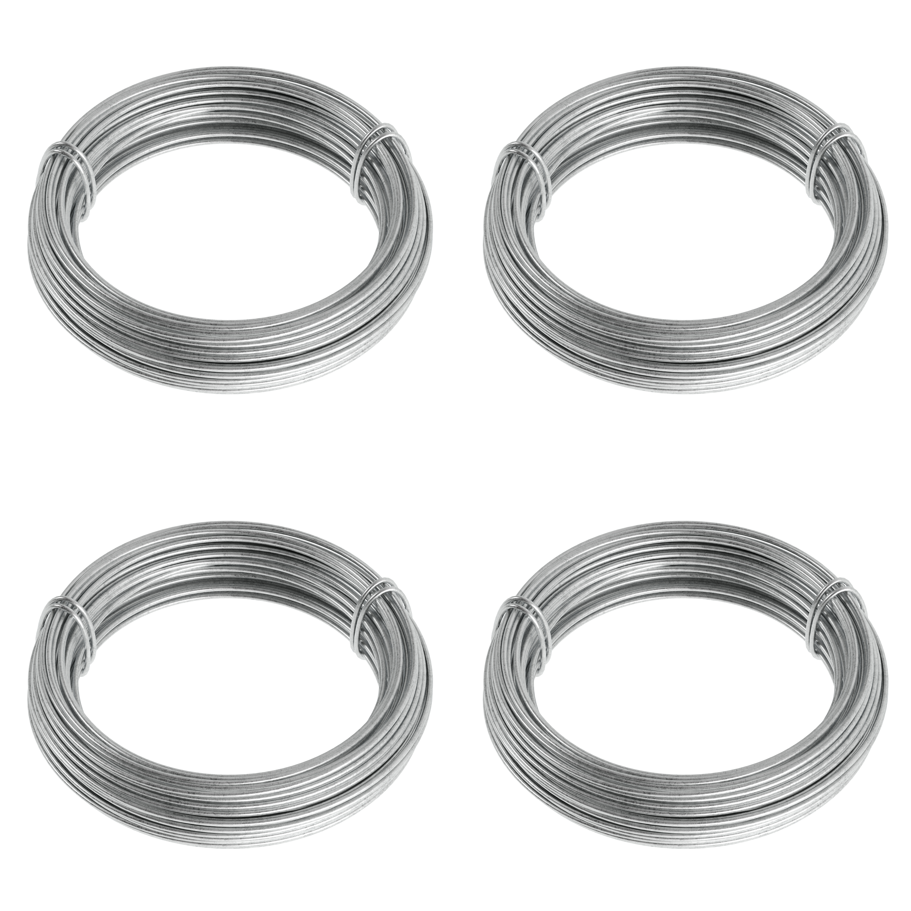 Bindedraht Metall verzinkt 1.8 mm/25 m 4er Set silber