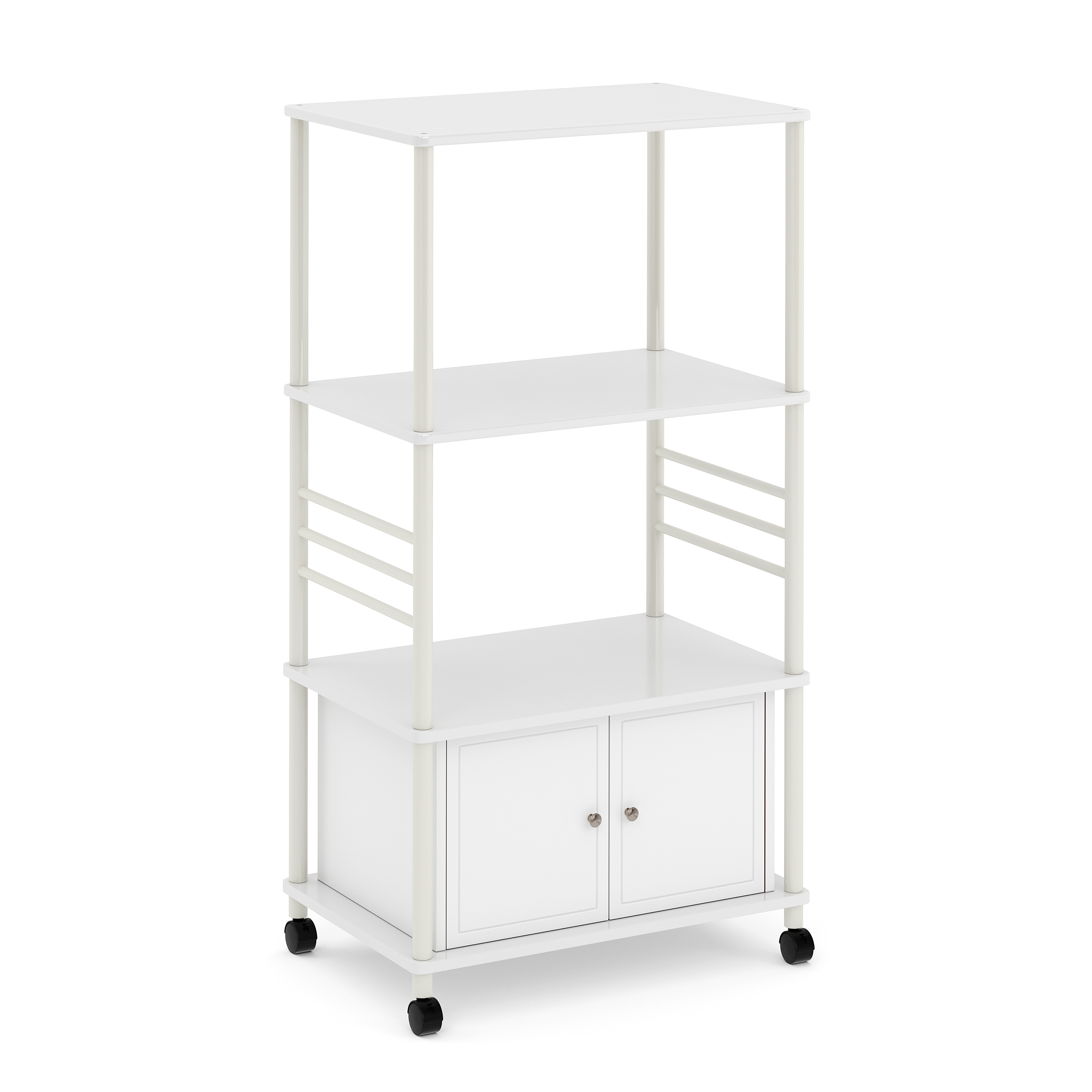 Küchenregal mit Rollen 60 x 40 x 114 cm weiss