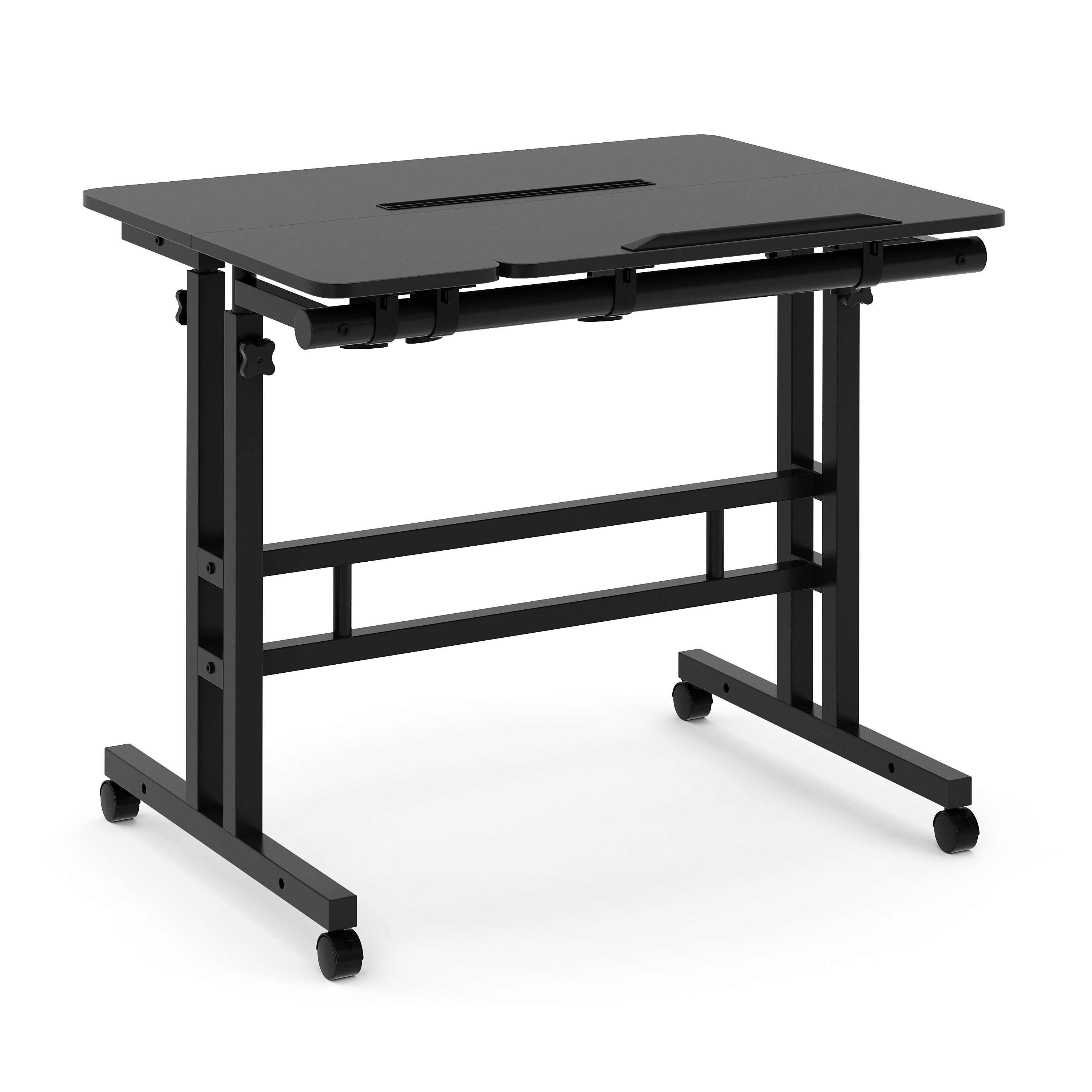 Laptoptisch BRAM auf Rollen 80 x 60 x 67 - 115 cm schwarz