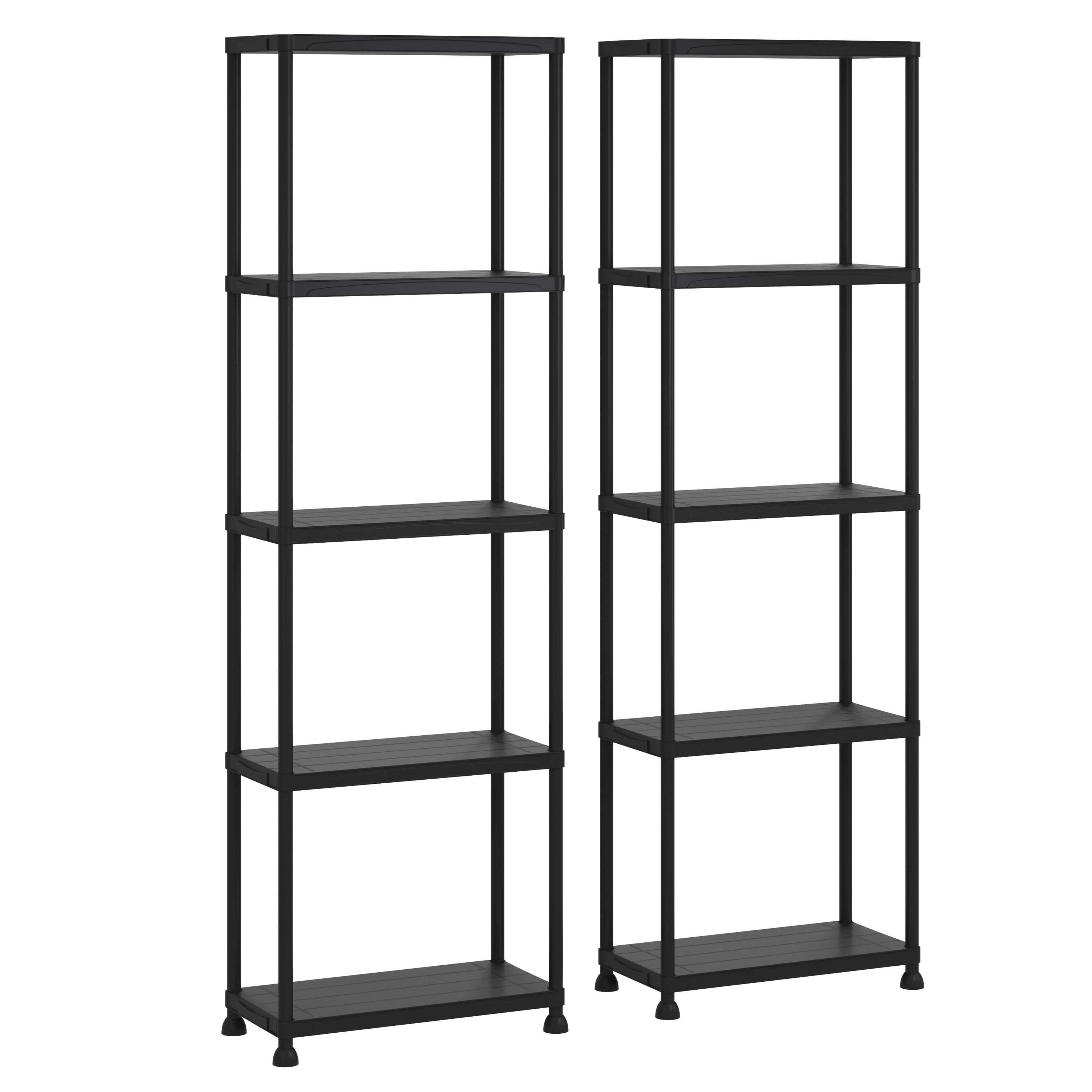 Schwerlastregal 2er Set schwarz 60 x 30 x 175 cm