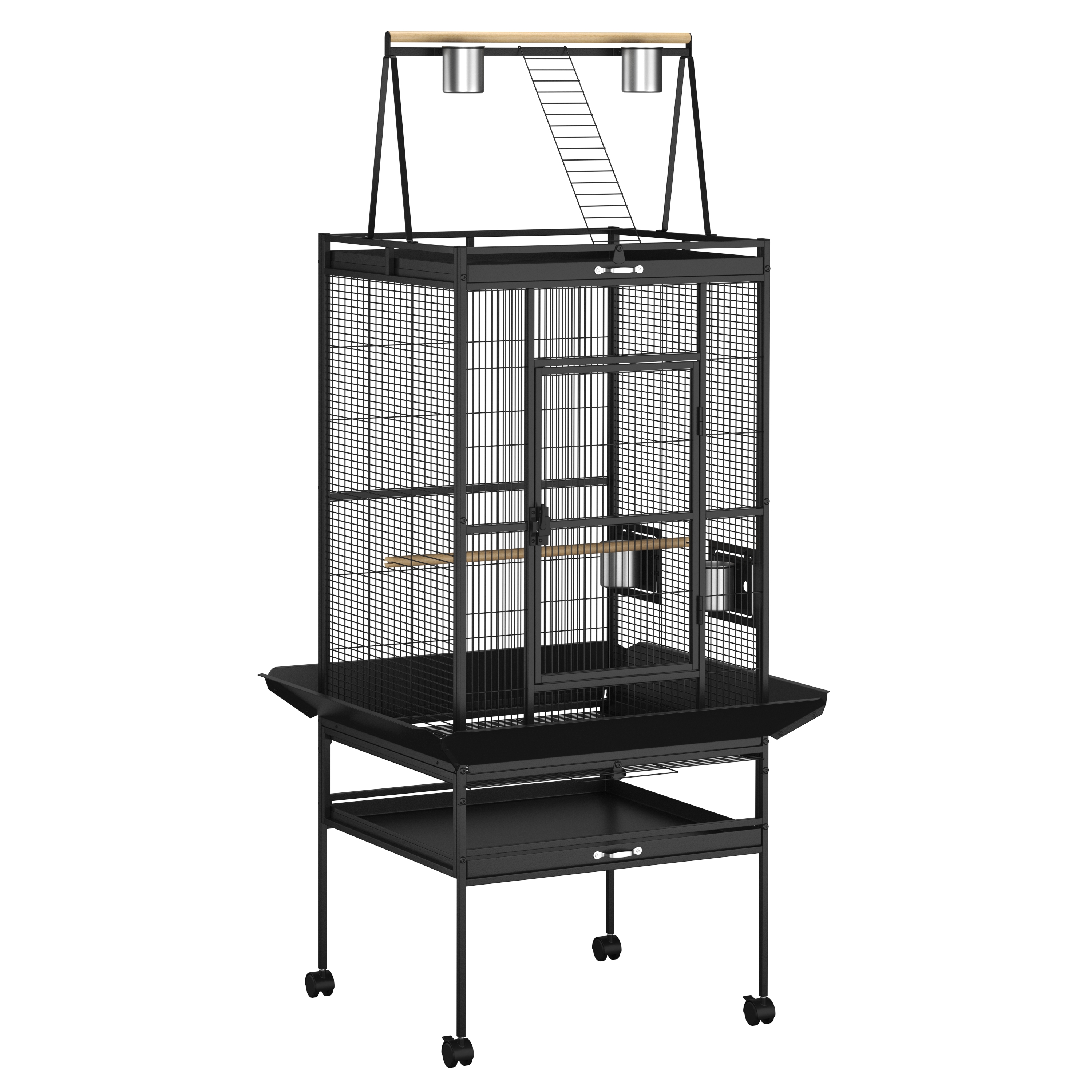 Vogelkäfig 81 x 77 x 174 cm schwarz