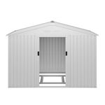 Gerätehaus 277 x 195 x 193 cm hellgrau Frontalansicht geöffnet