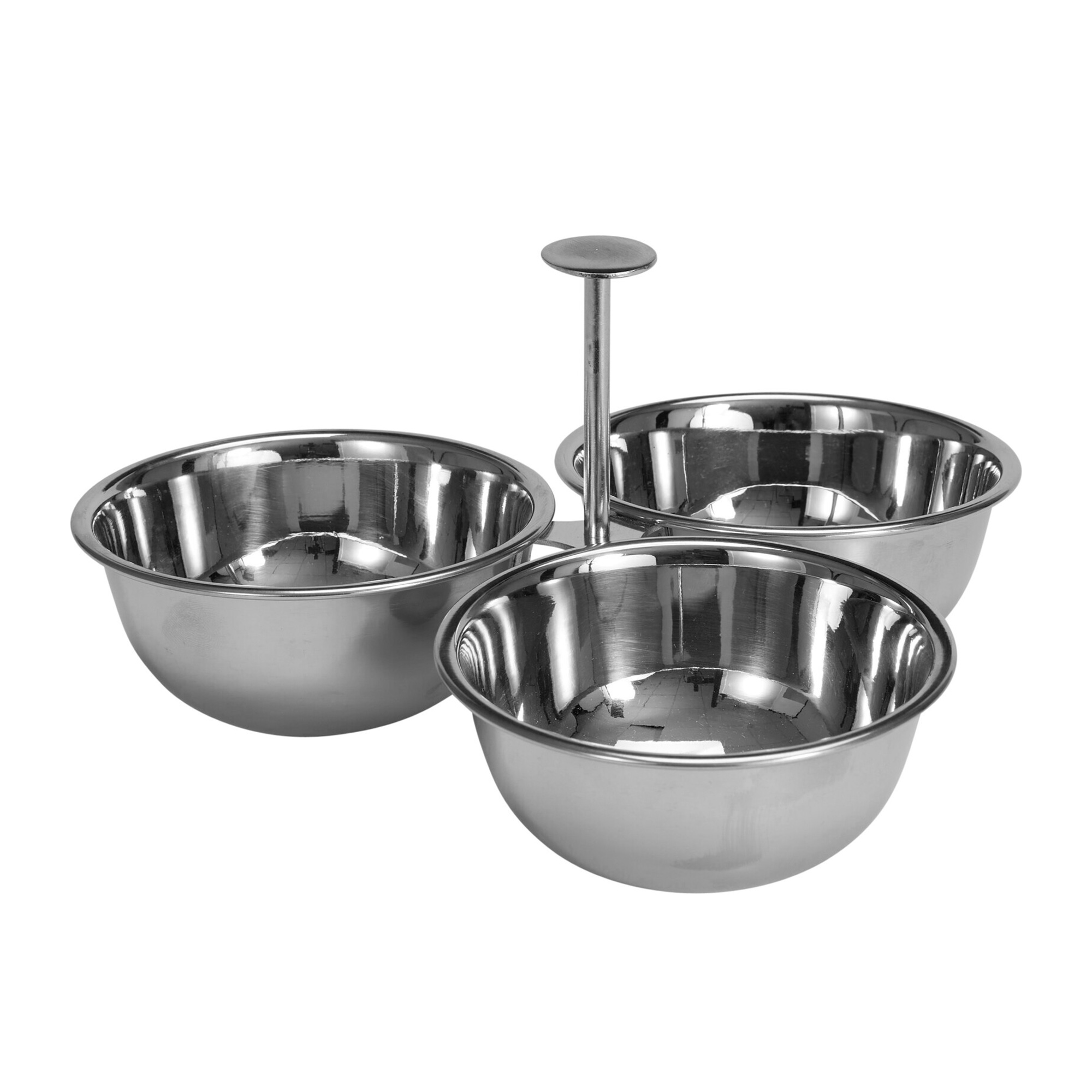 Apéroschale Servierset Edelstahl 3-teilig silber