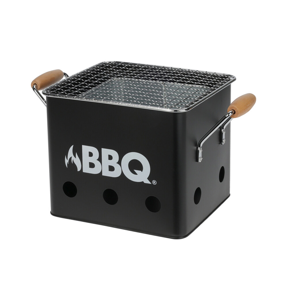 BBQ Holzkohlegrill Campinggrill 18 x 15 cm schwarz