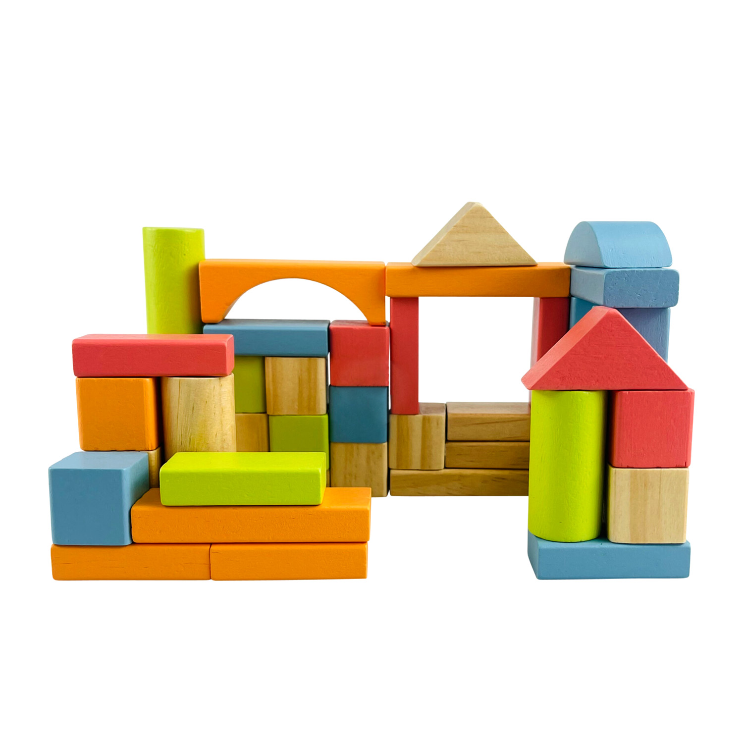 Baustein Holz Set 50-teilig bunt