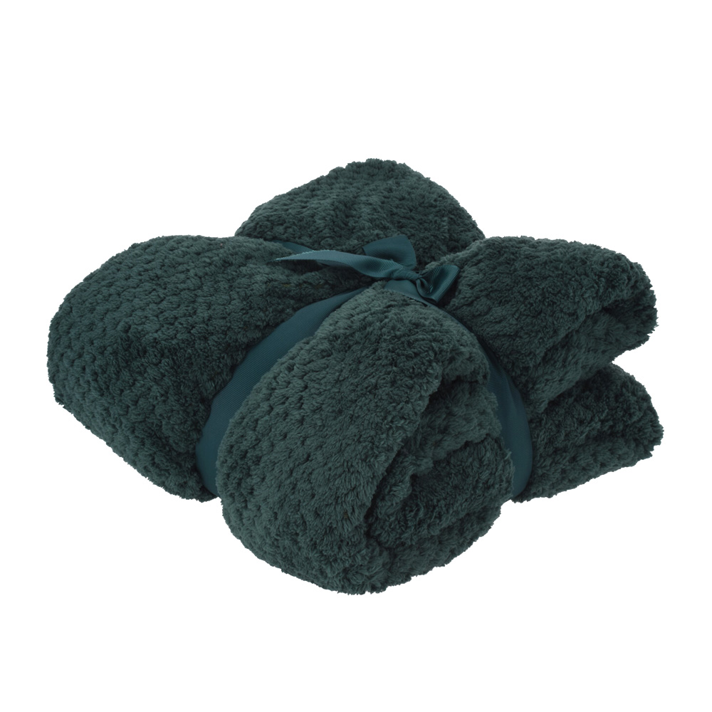 Kuscheldecke Fleece 130 x 170 cm dunkelgrün