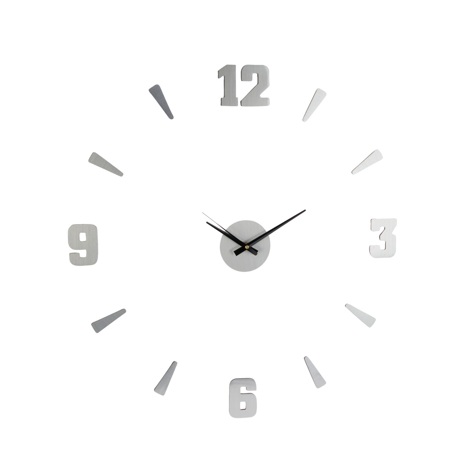 Wanduhr Aufkleber silber/schwarz