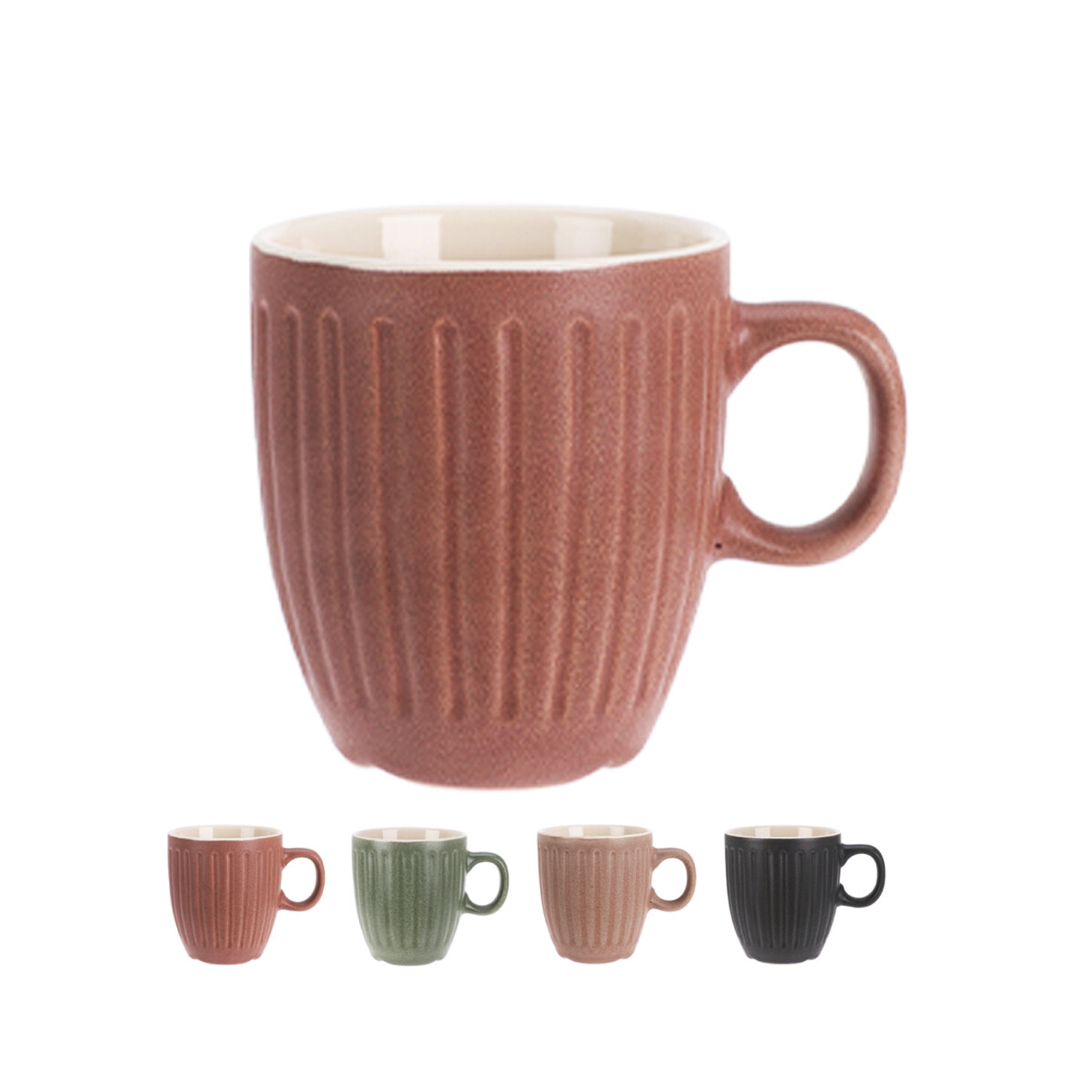 Tasse Set Steingut 150 ml 4-teilig