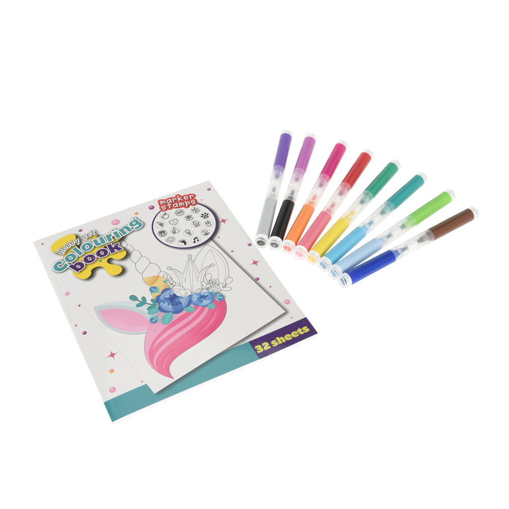 Filzstift Set mit Malbuch 17-teilig bunt