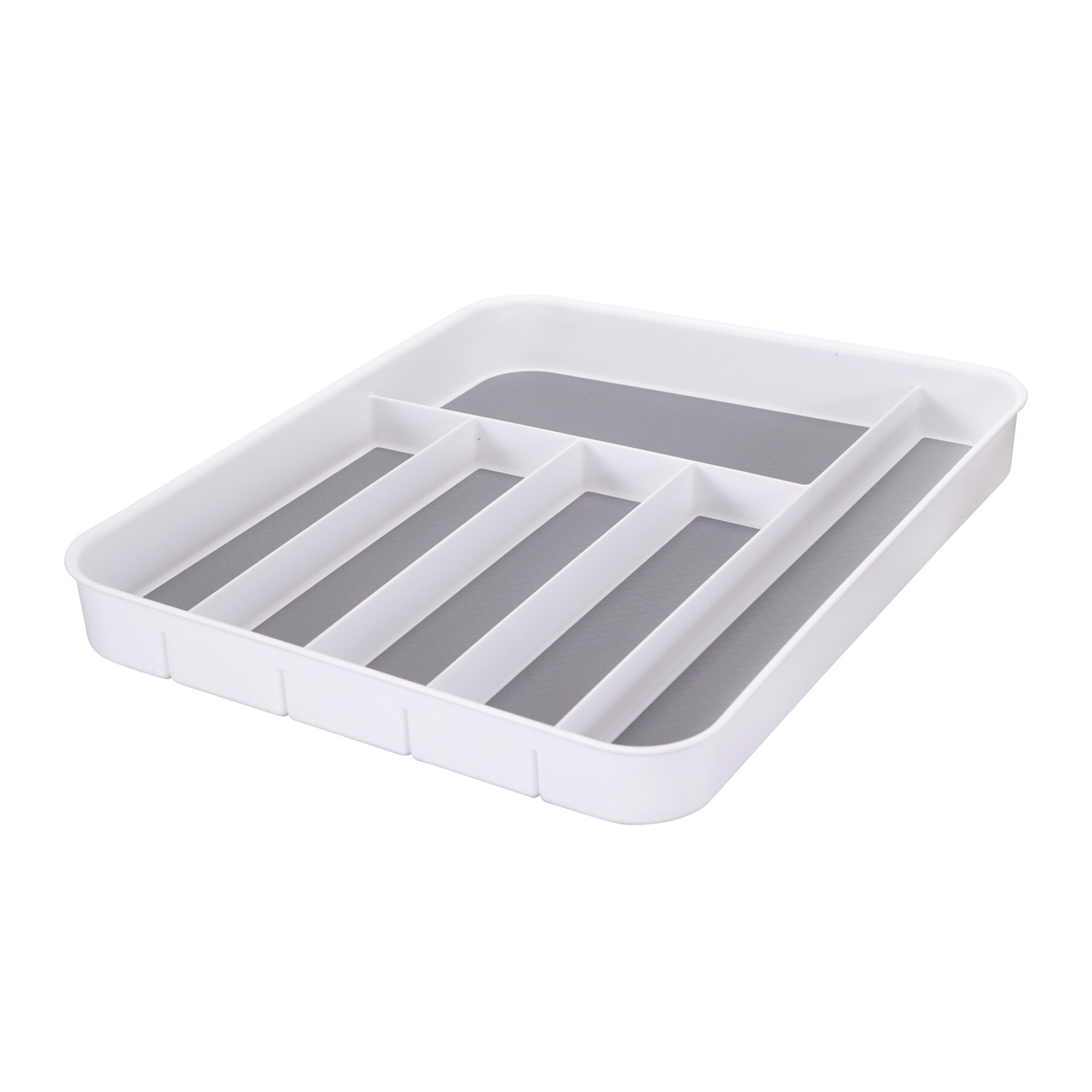 Besteckeinsatz 6-Fächer 41 x 33 x 4.5 cm weiss/grau