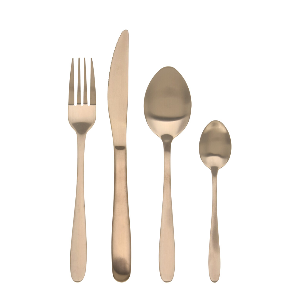 Besteck Set 16-teilig gold matt