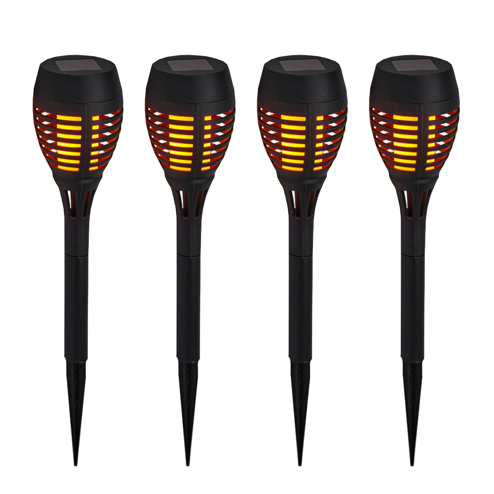 LED Solarfackel 4er Set 38 cm schwarz