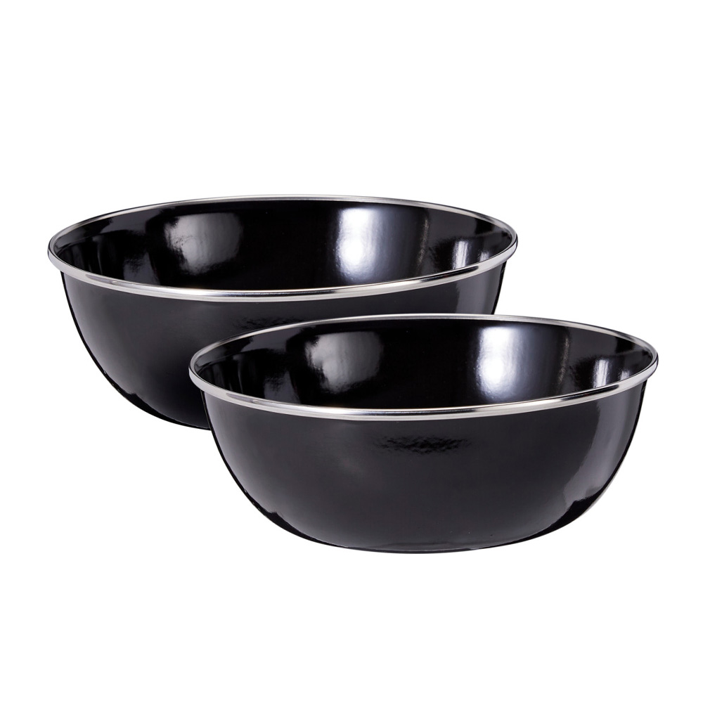 Schale Eisen 2er Set 15 cm schwarz