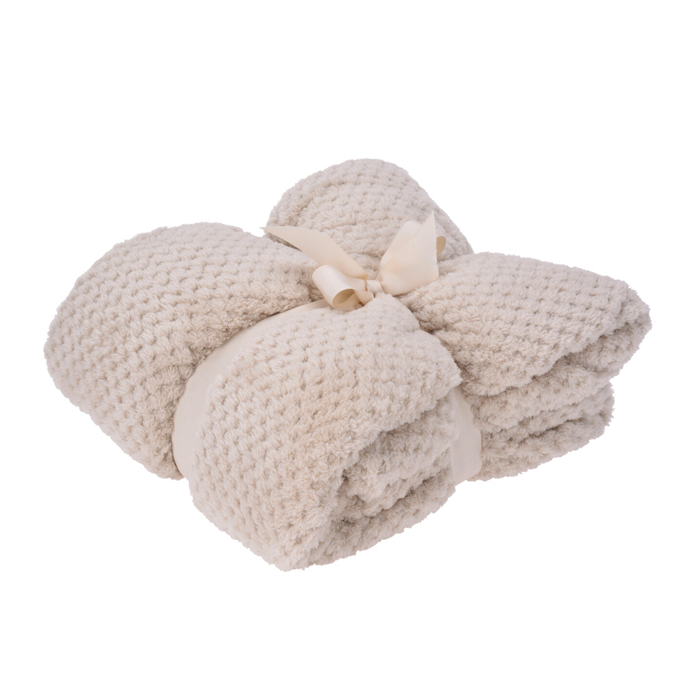 Kuscheldecke Fleece 130 x 170 cm creme