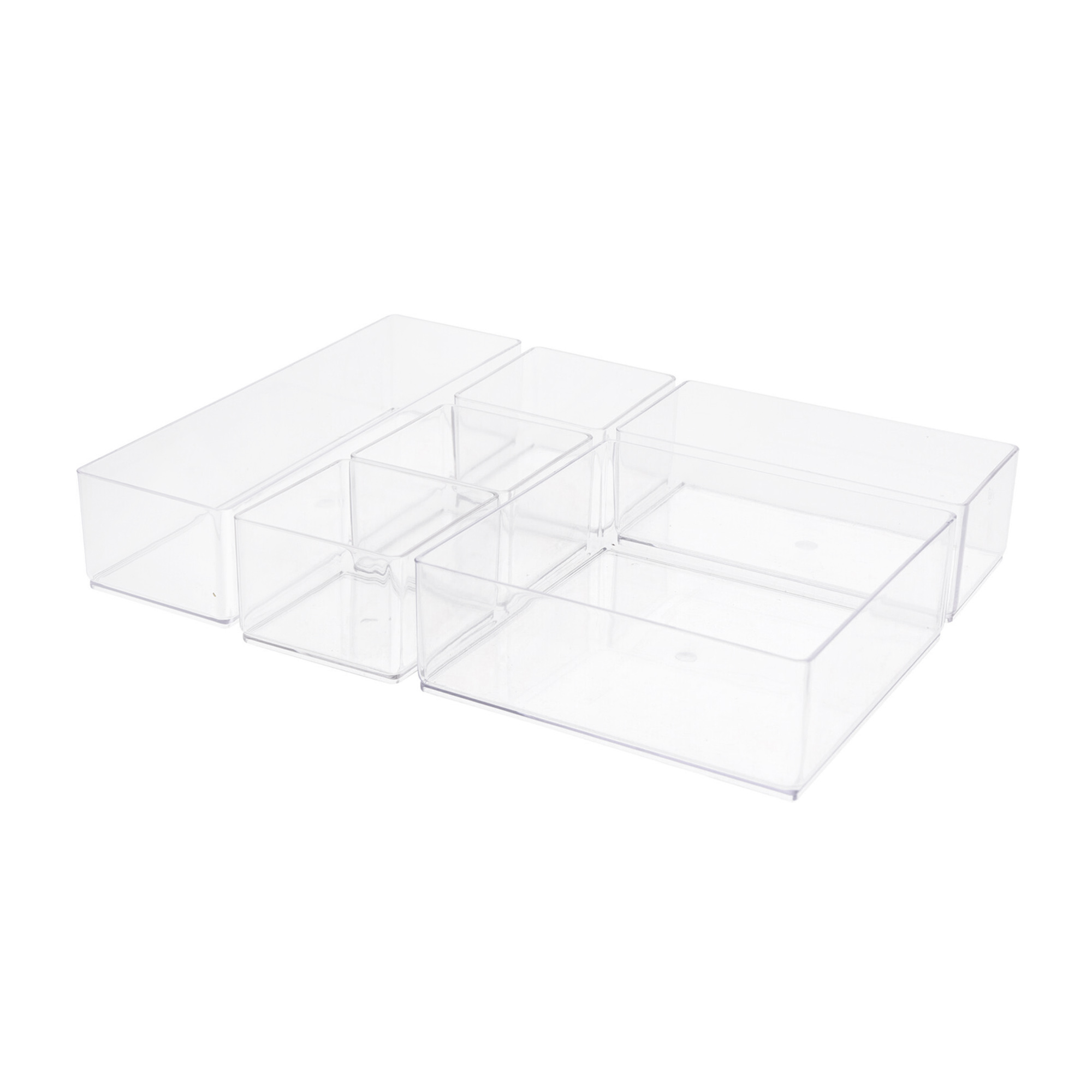 Schubladen Organizer Set 6-teilig transparent