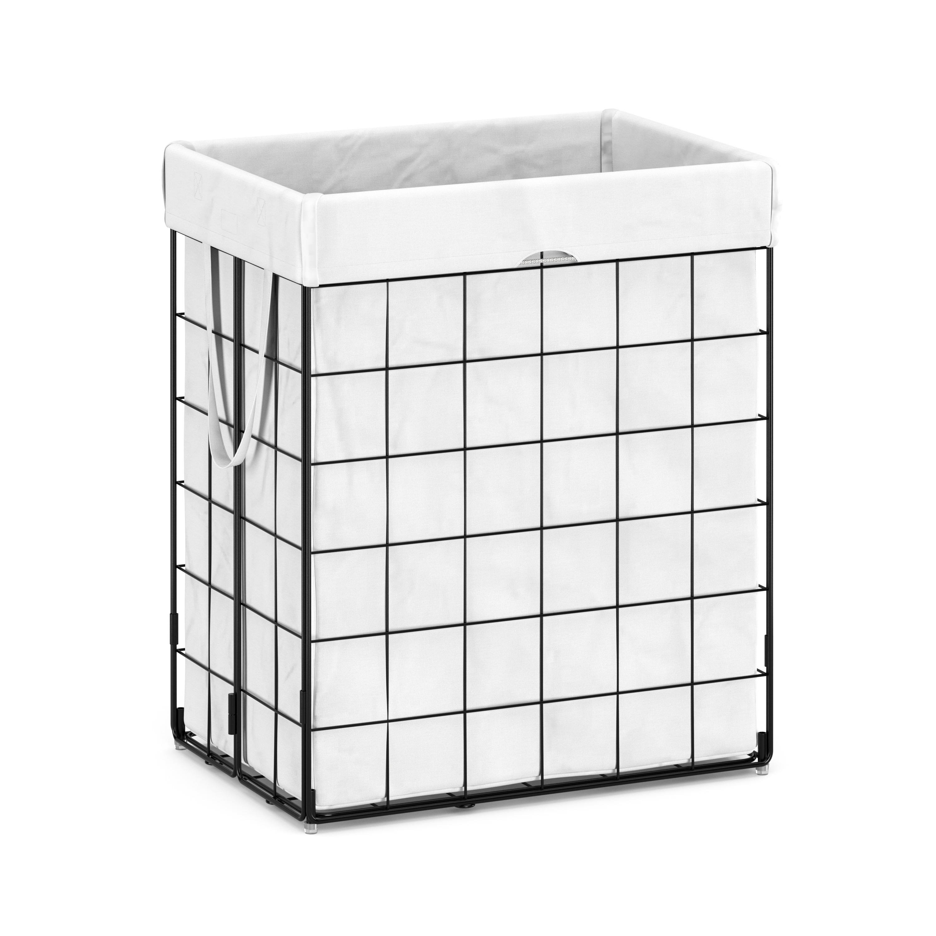 Wäschekorb Metall 1 Fach 90L weiss