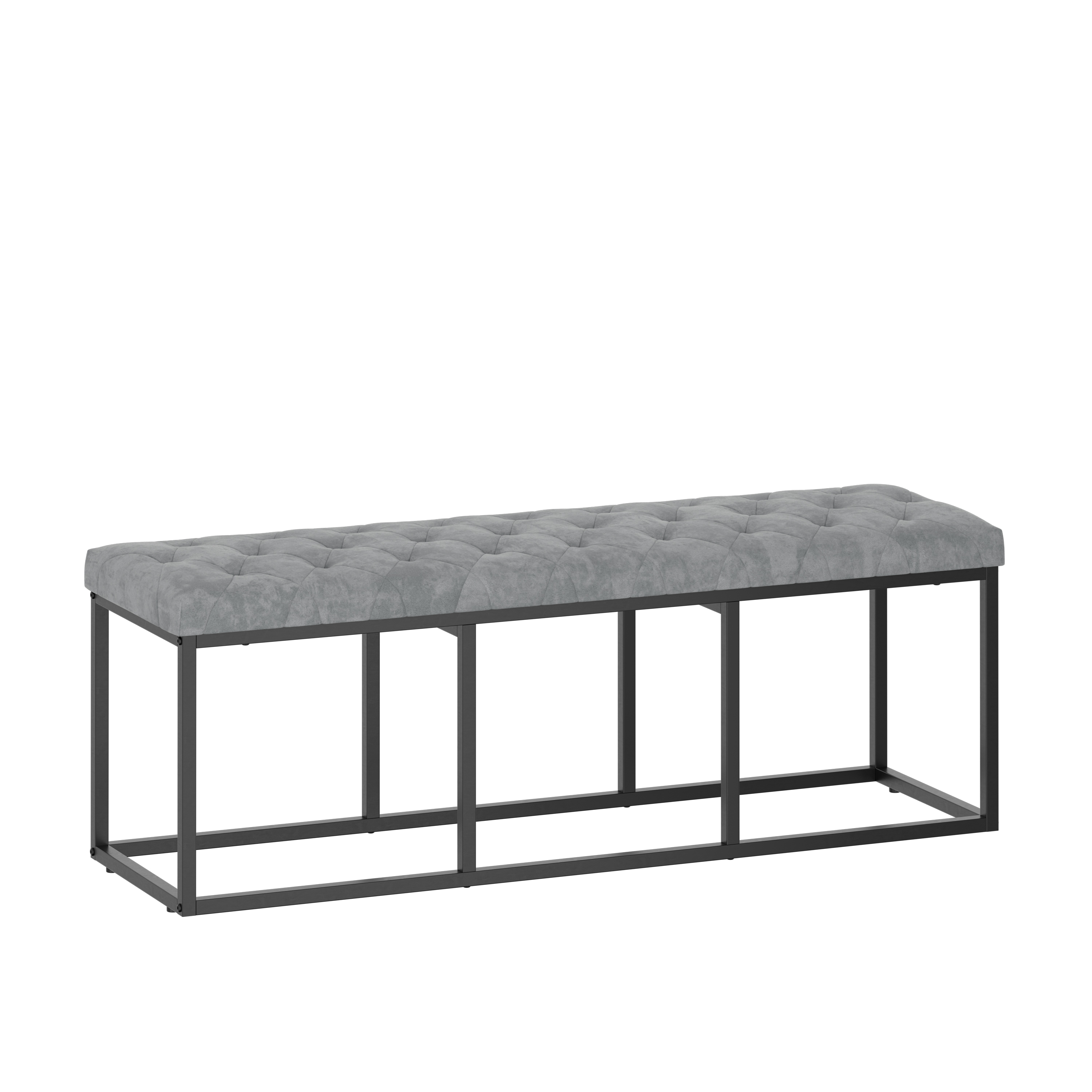 Sitzbank Samt BELINDA 120 cm grau/schwarz
