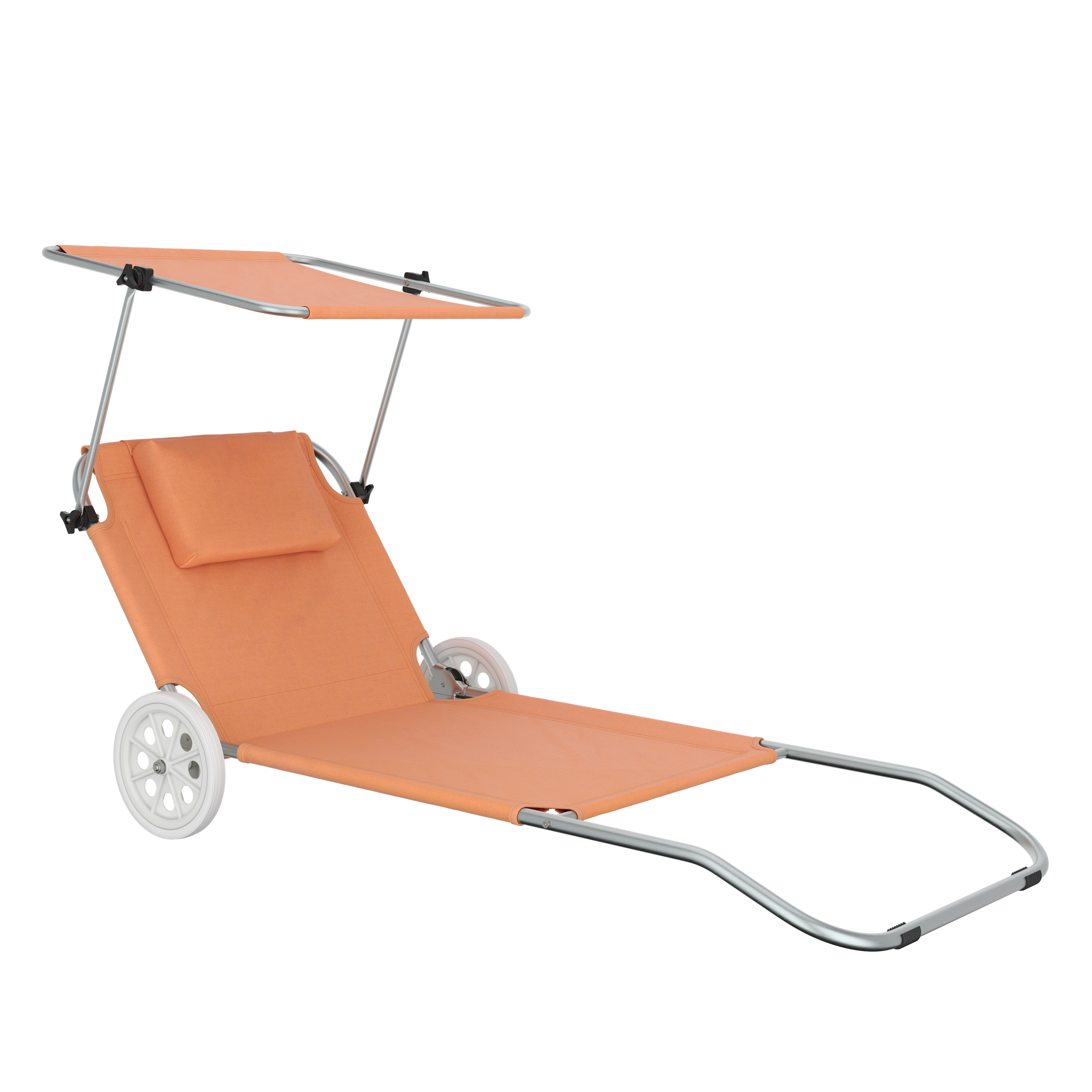 Liegestuhl SALINE mit Rollen orange