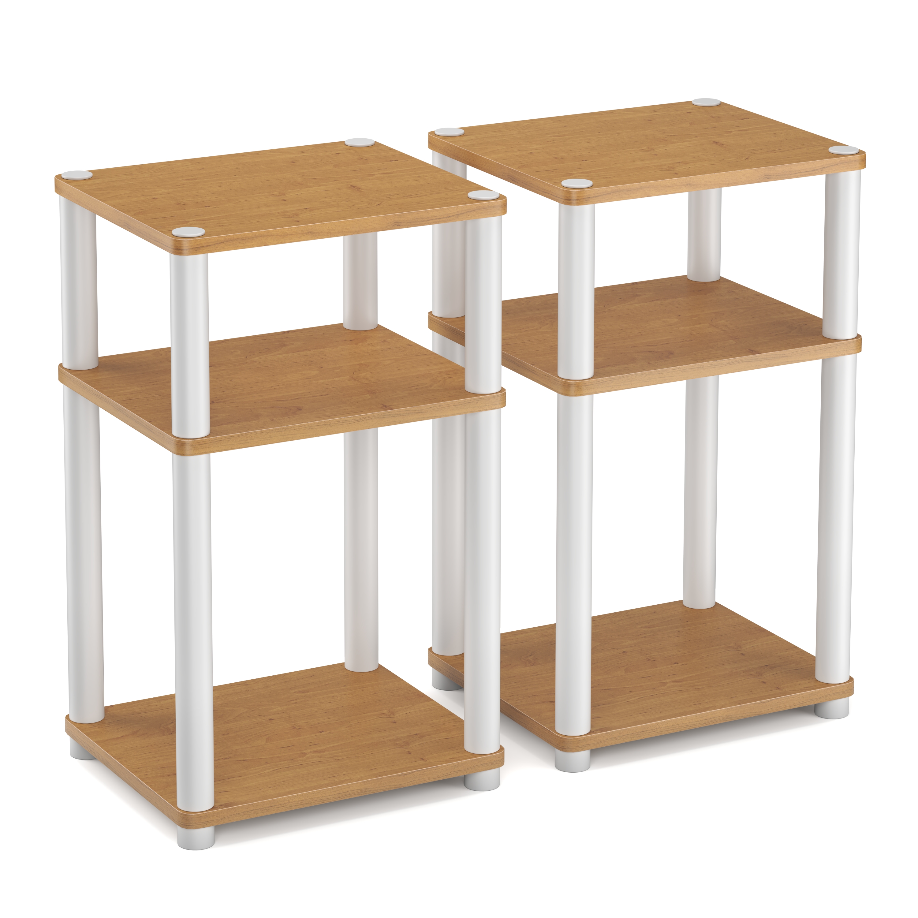 Beistelltisch INGOT 2er Set 34 x 30 x 60 cm braun/weiss