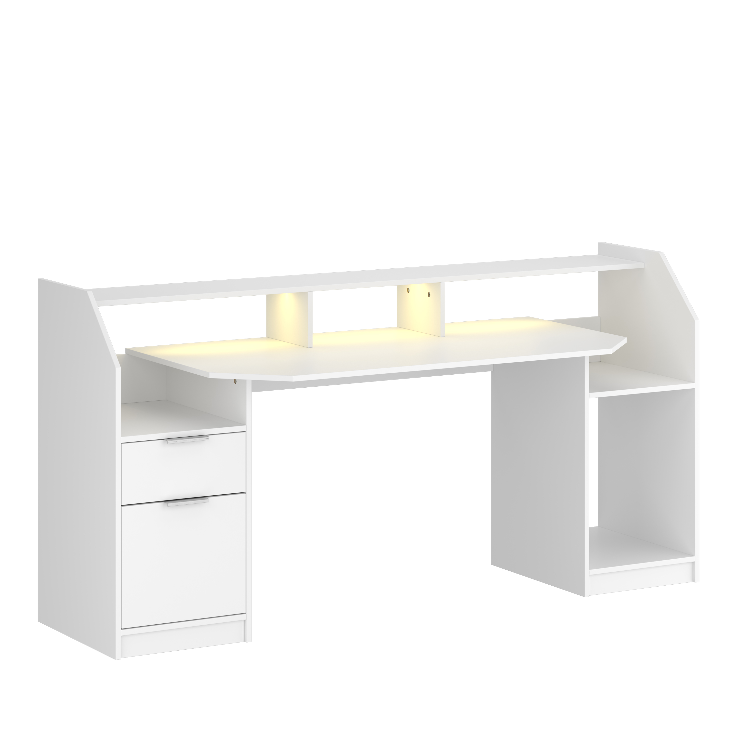Gamingtisch LED REGULUS 180 x 66 x 91 cm weiss