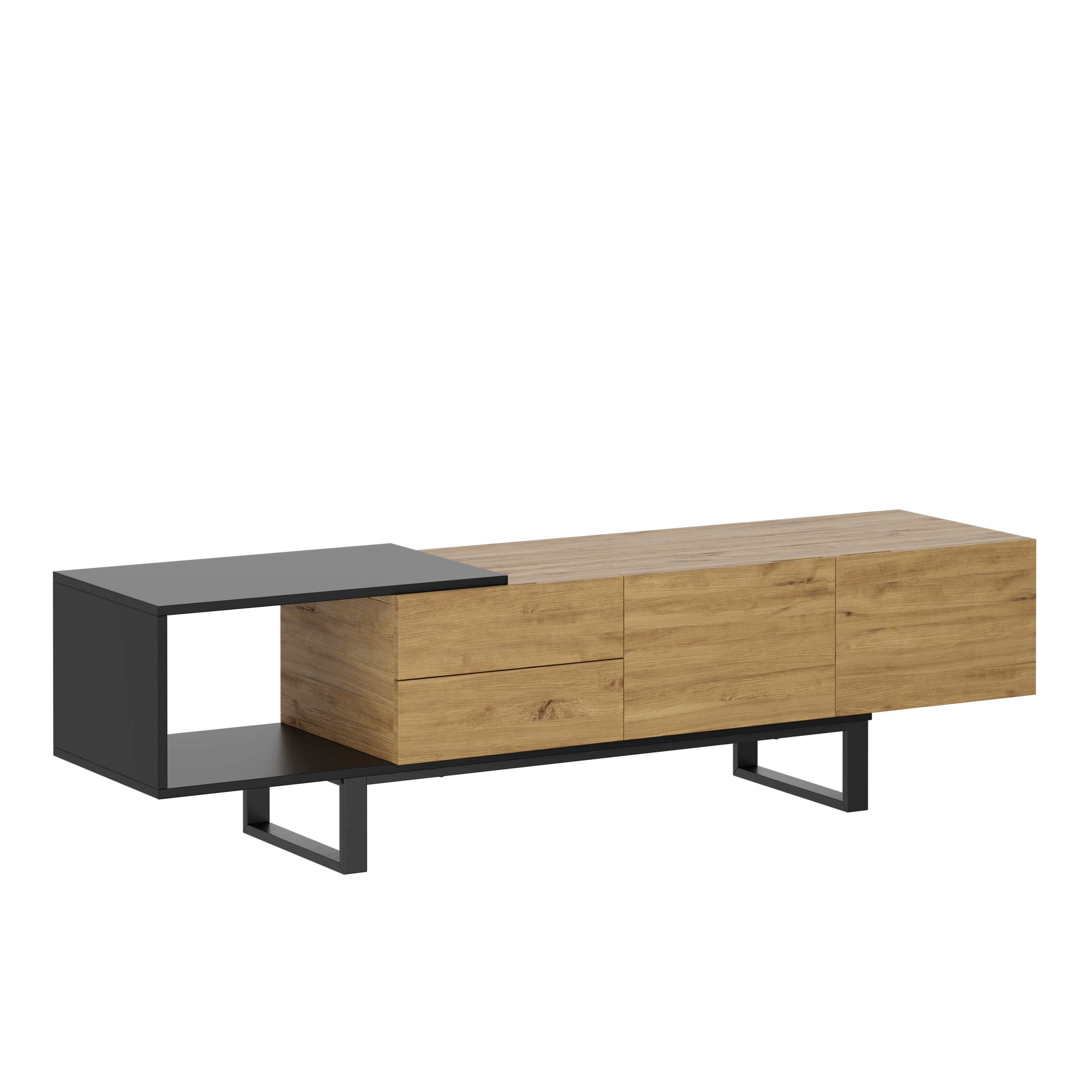 TV Möbel BRUNFORGE 160 x 39 x 44 braun/schwarz