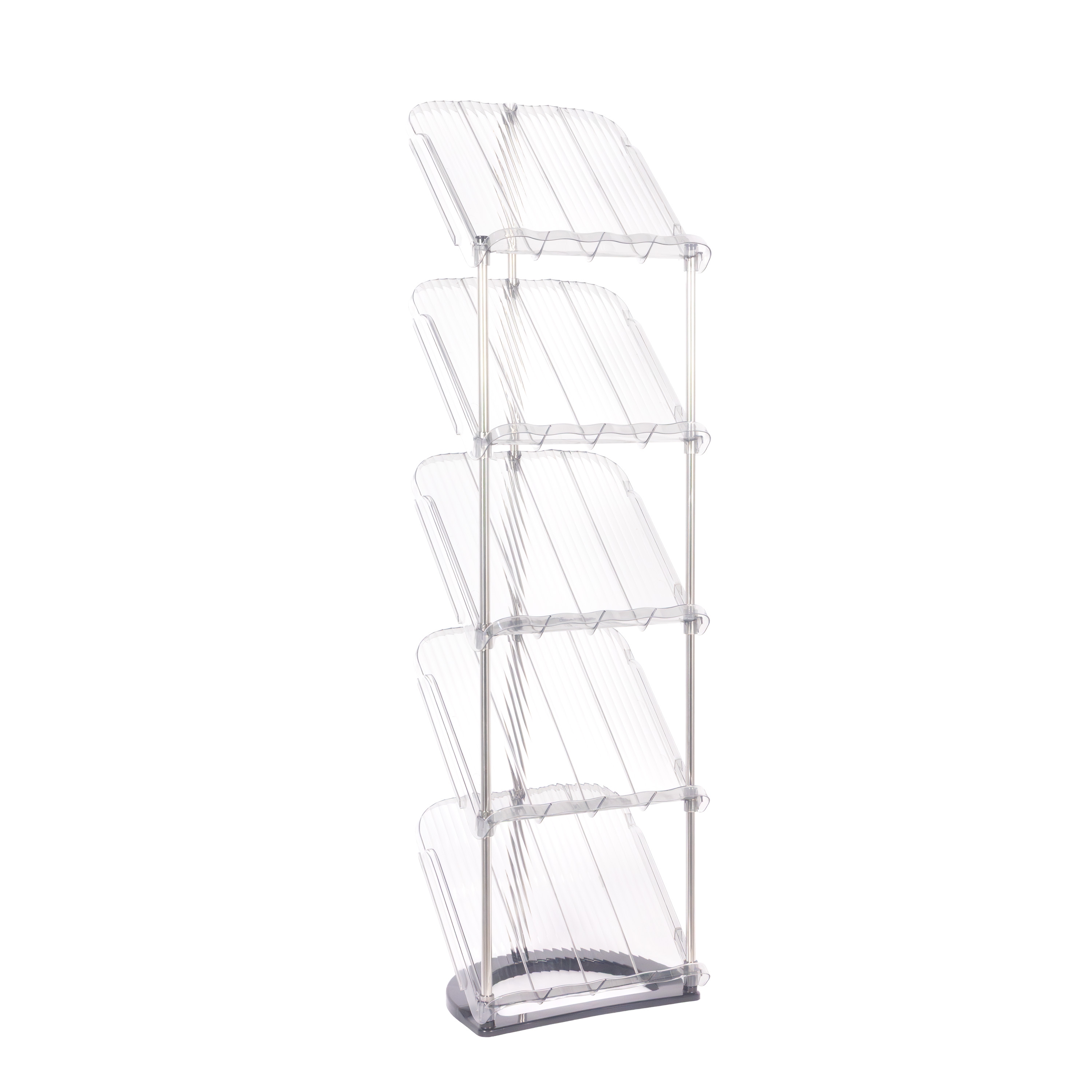 Schuhregal 5 Tablare 28 x 21 x 101 cm transparent/grau