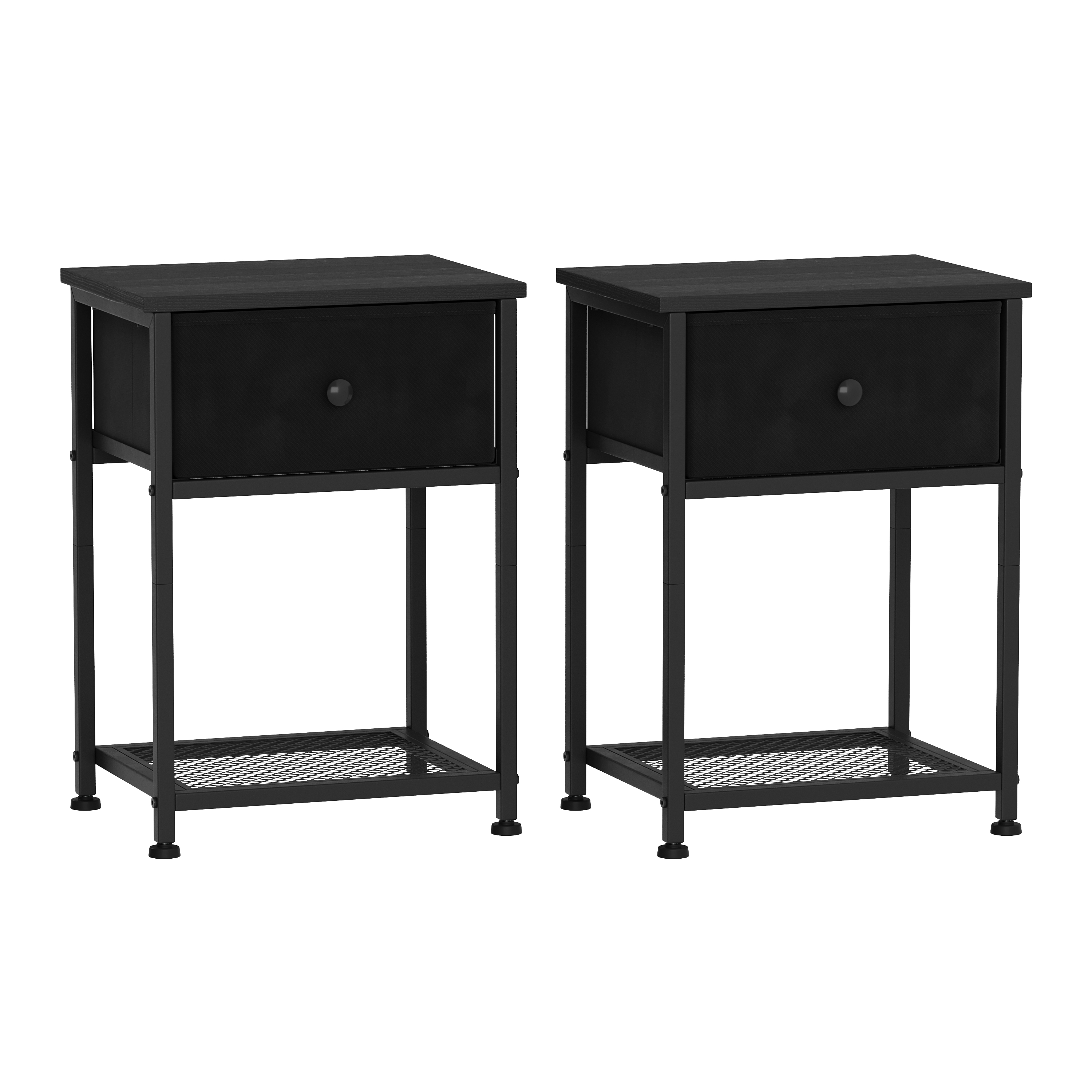 Nachttisch Metall ARCHIE 39 x 55 cm 2er Set schwarz