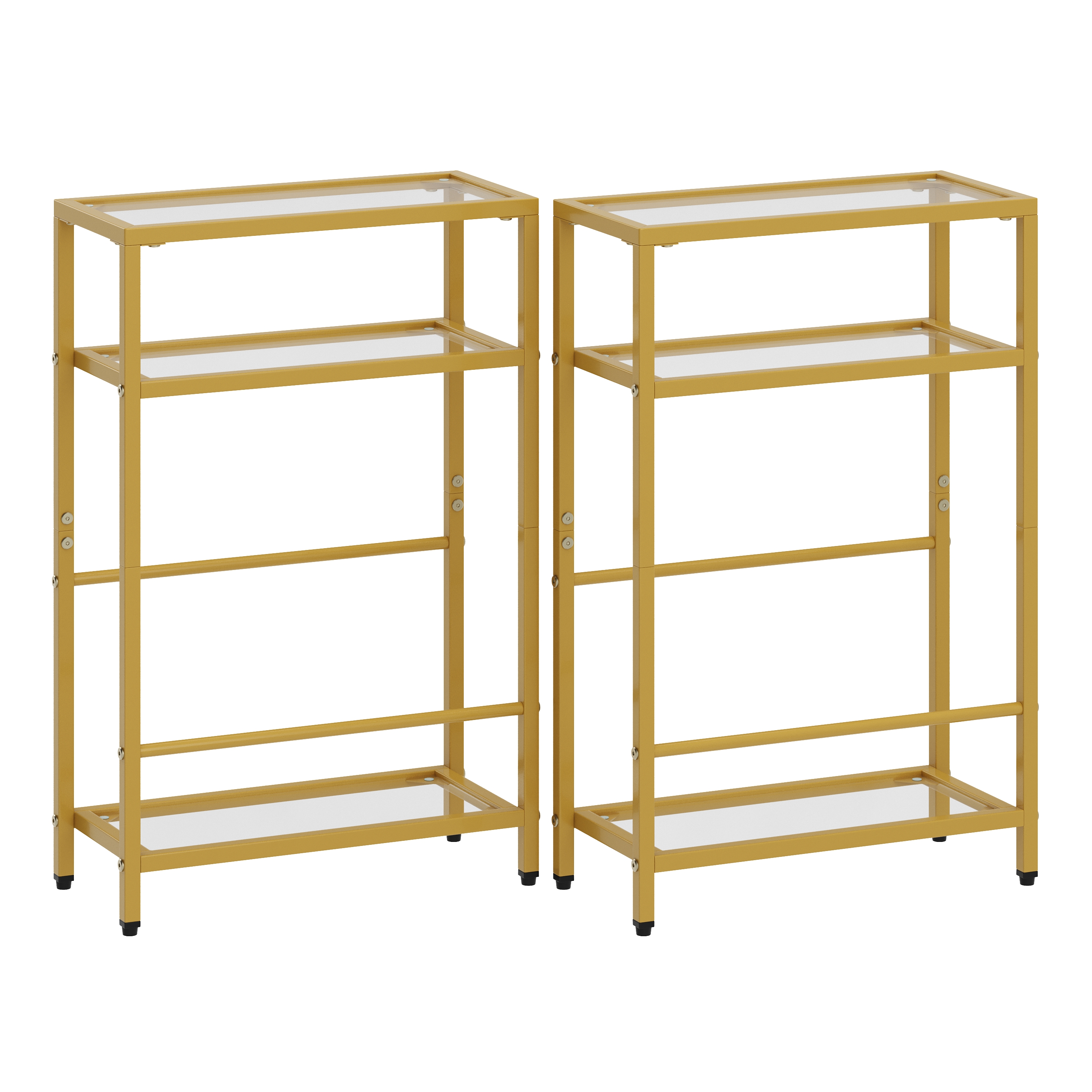 Nachttisch Metall SILVIA 40 x 62 cm 2er Set gold