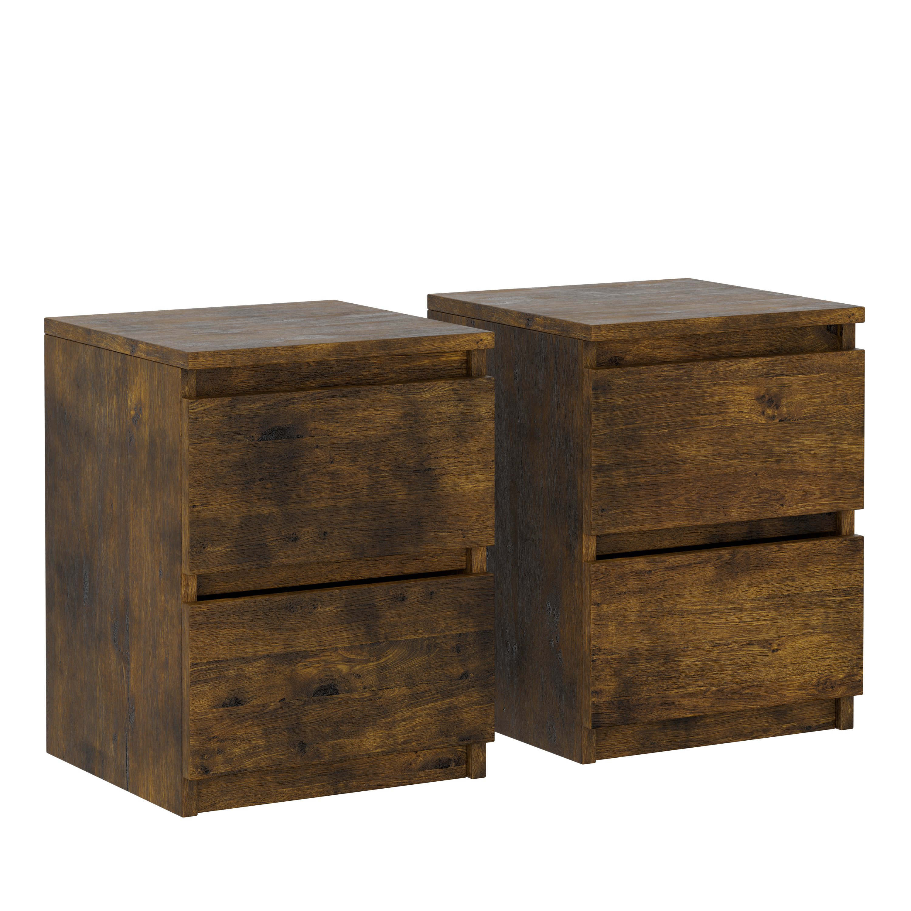 Nachttisch Vintage CARL 30 x 40 cm 2er Set braun