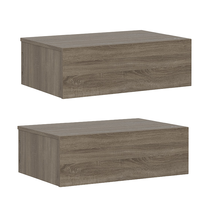 Wandregal mit Schublade OTIS 2er Set dunkelbraun