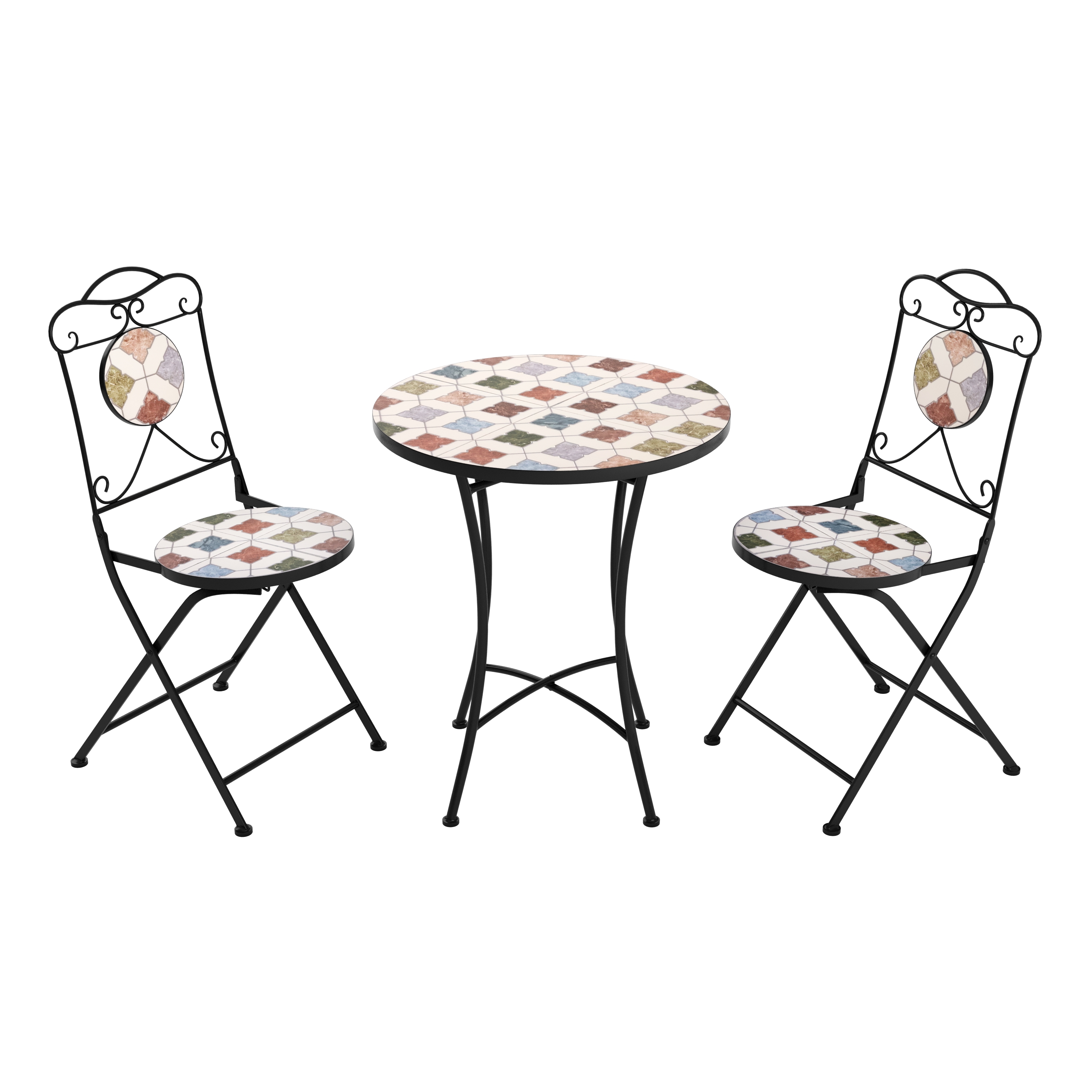 Bistroset MOSAIK 3-teilig Quadrate bunt