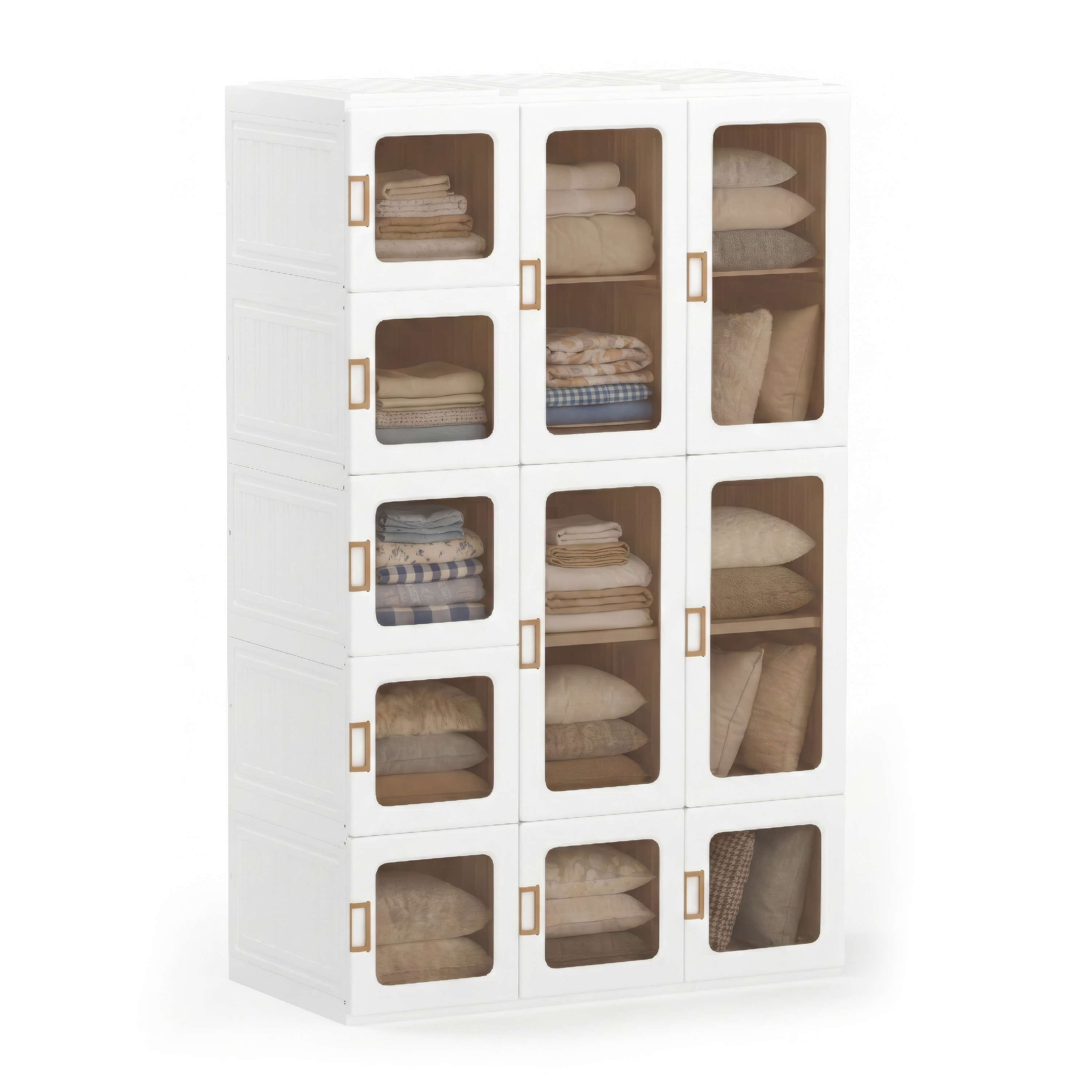 Kleiderschrank modular faltbar 104 x 168 cm weiss