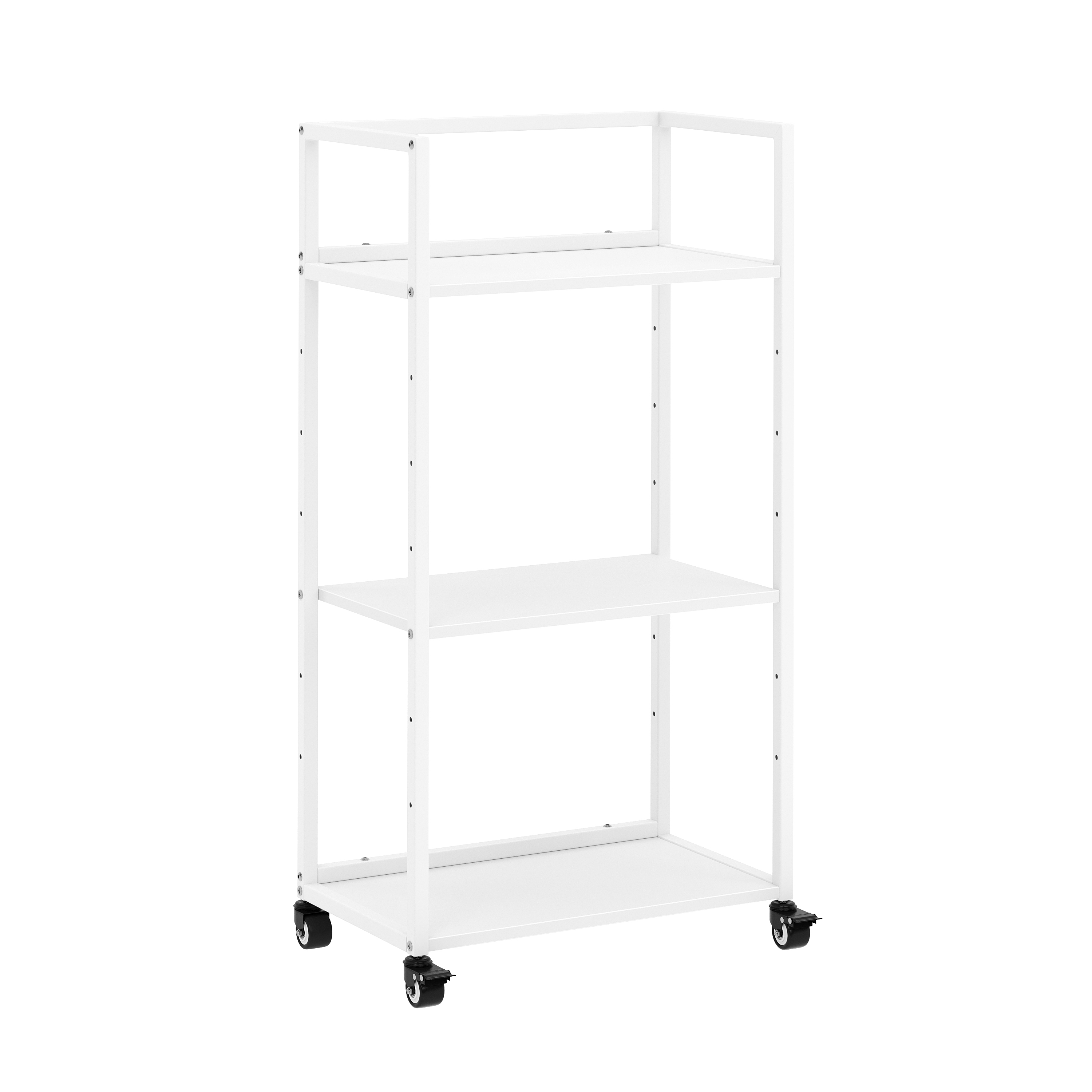 Druckerständer höhenverstellbar mit Rollen 53 x 102 x 35 cm weiss