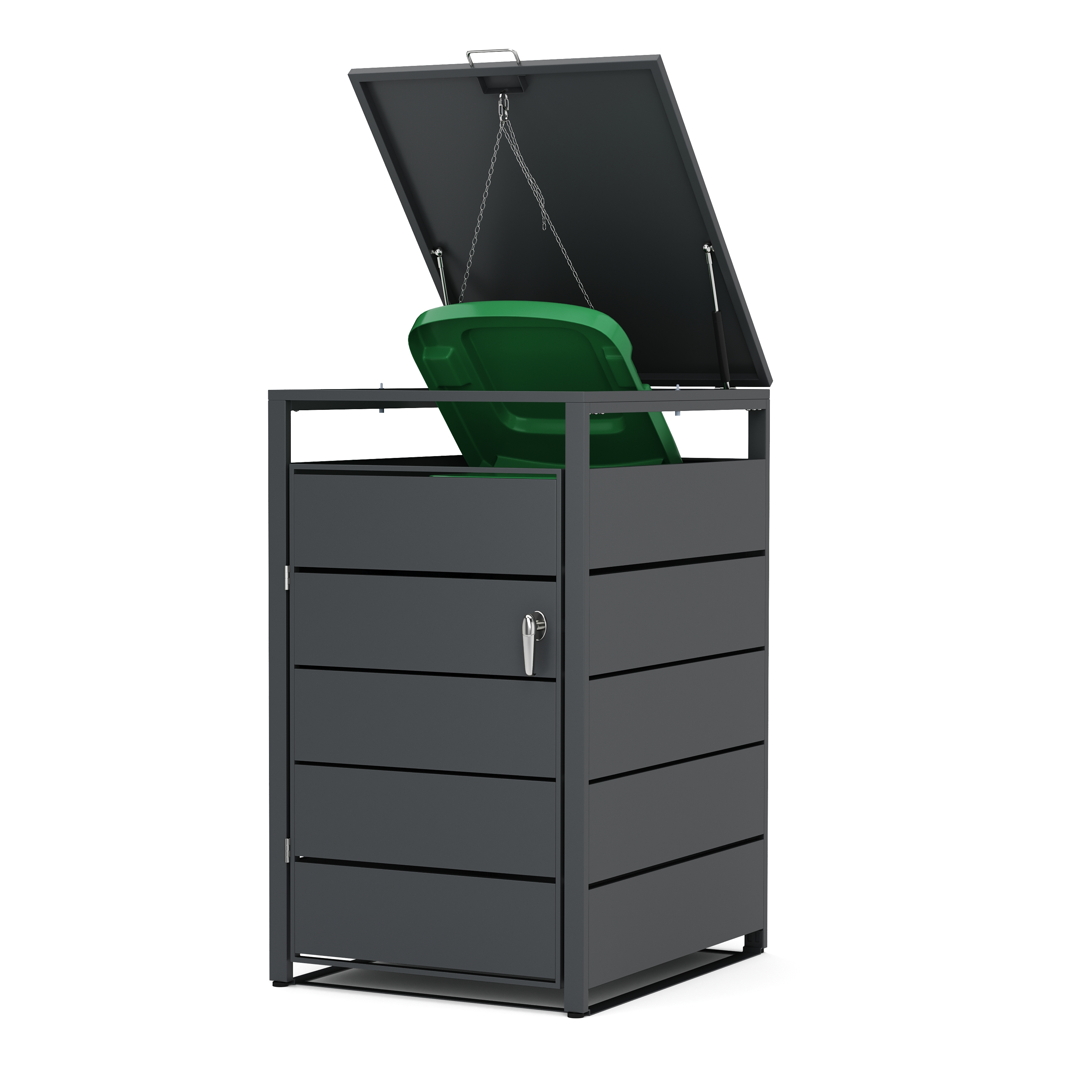 Mülltonnenbox Stahl 1 Fach 240L anthrazit