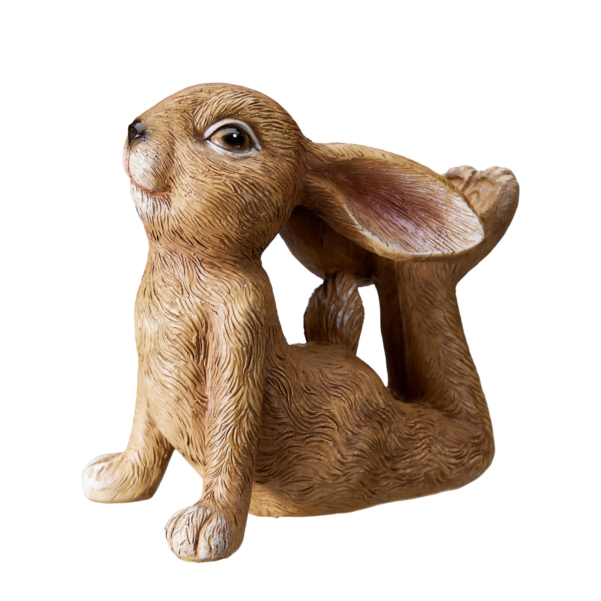 Osterdeko Osterhase Yoga 14 cm braun
