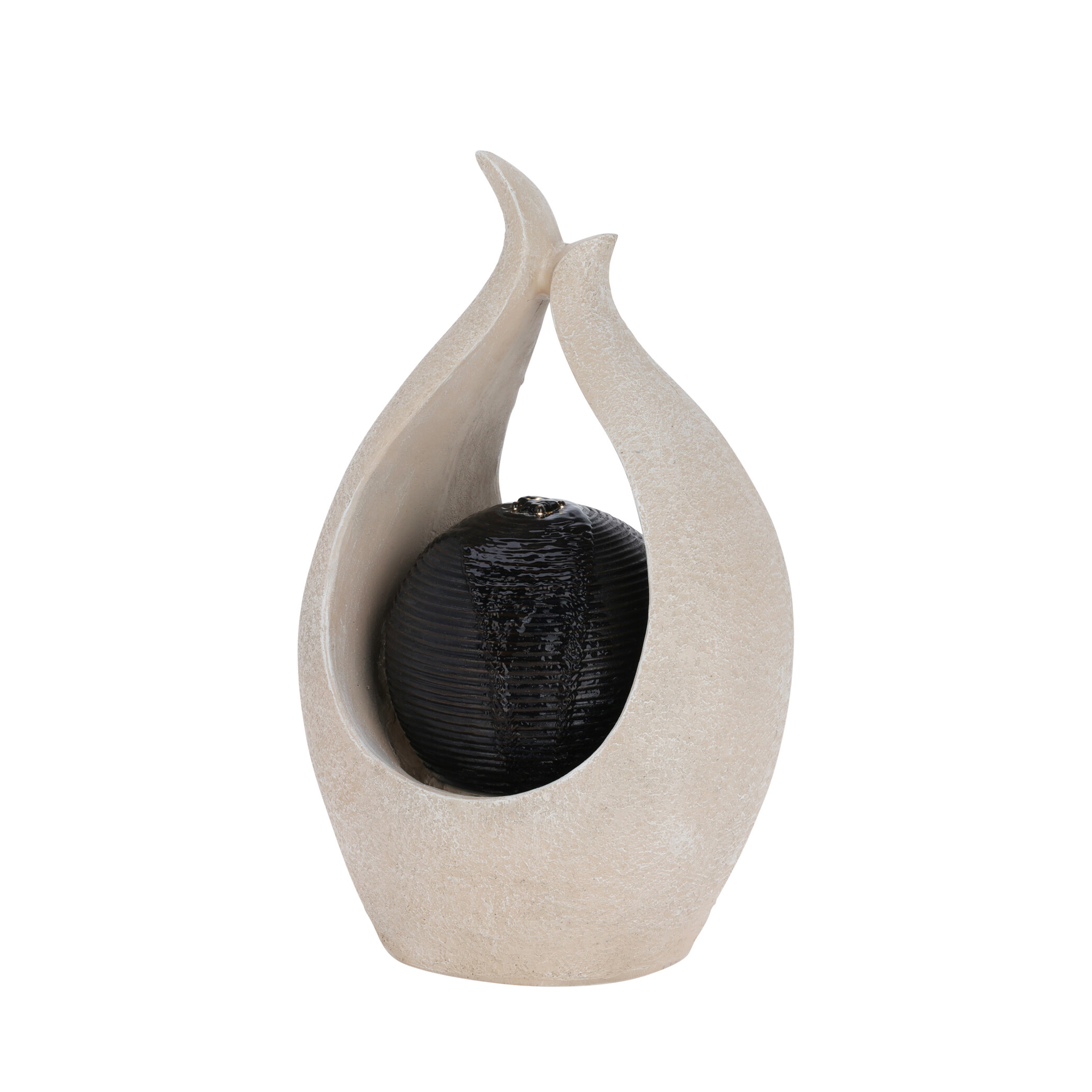LED Brunnen 40 cm beige/schwarz