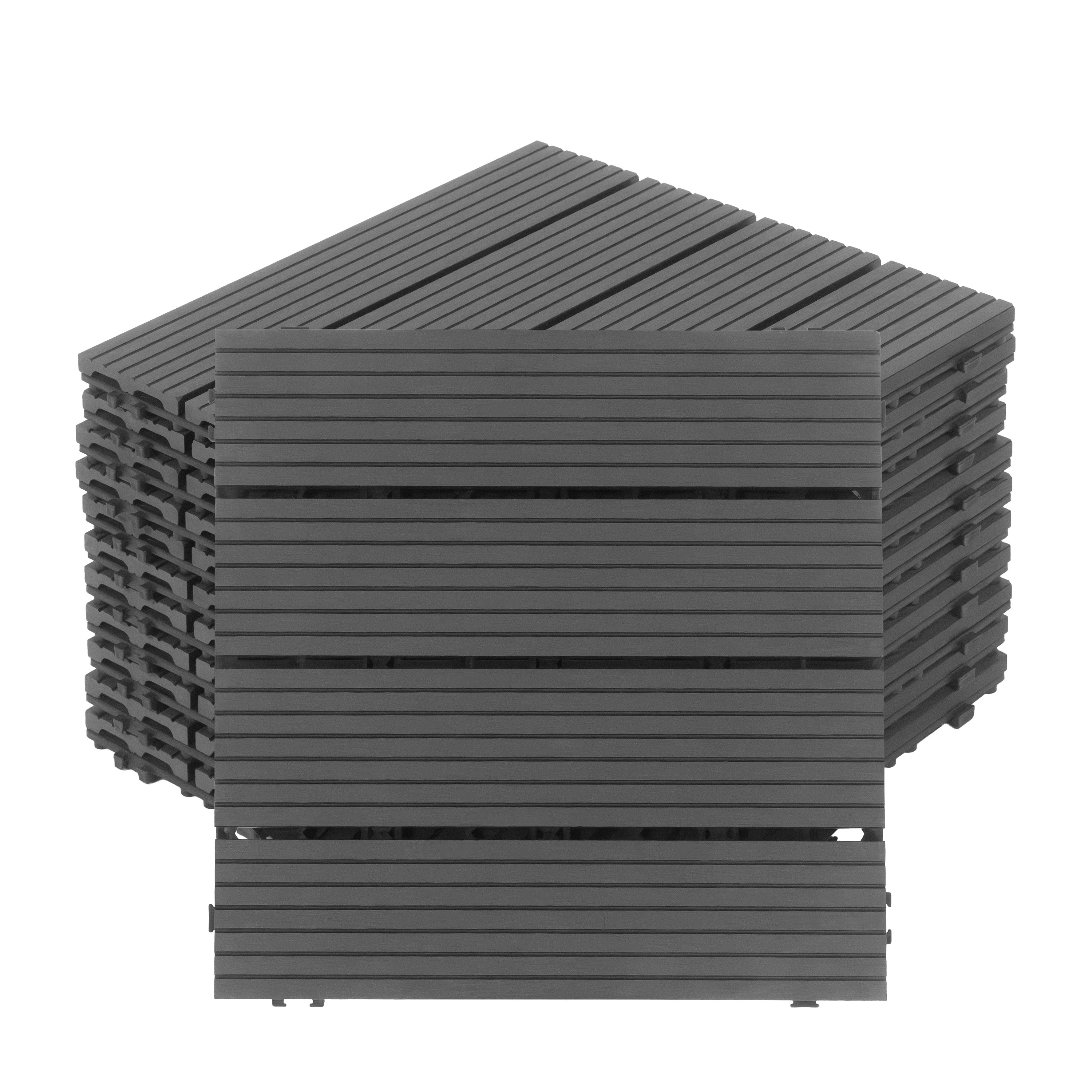 Bodenplatte PALMER 22er Set 30 x 30 cm anthrazit