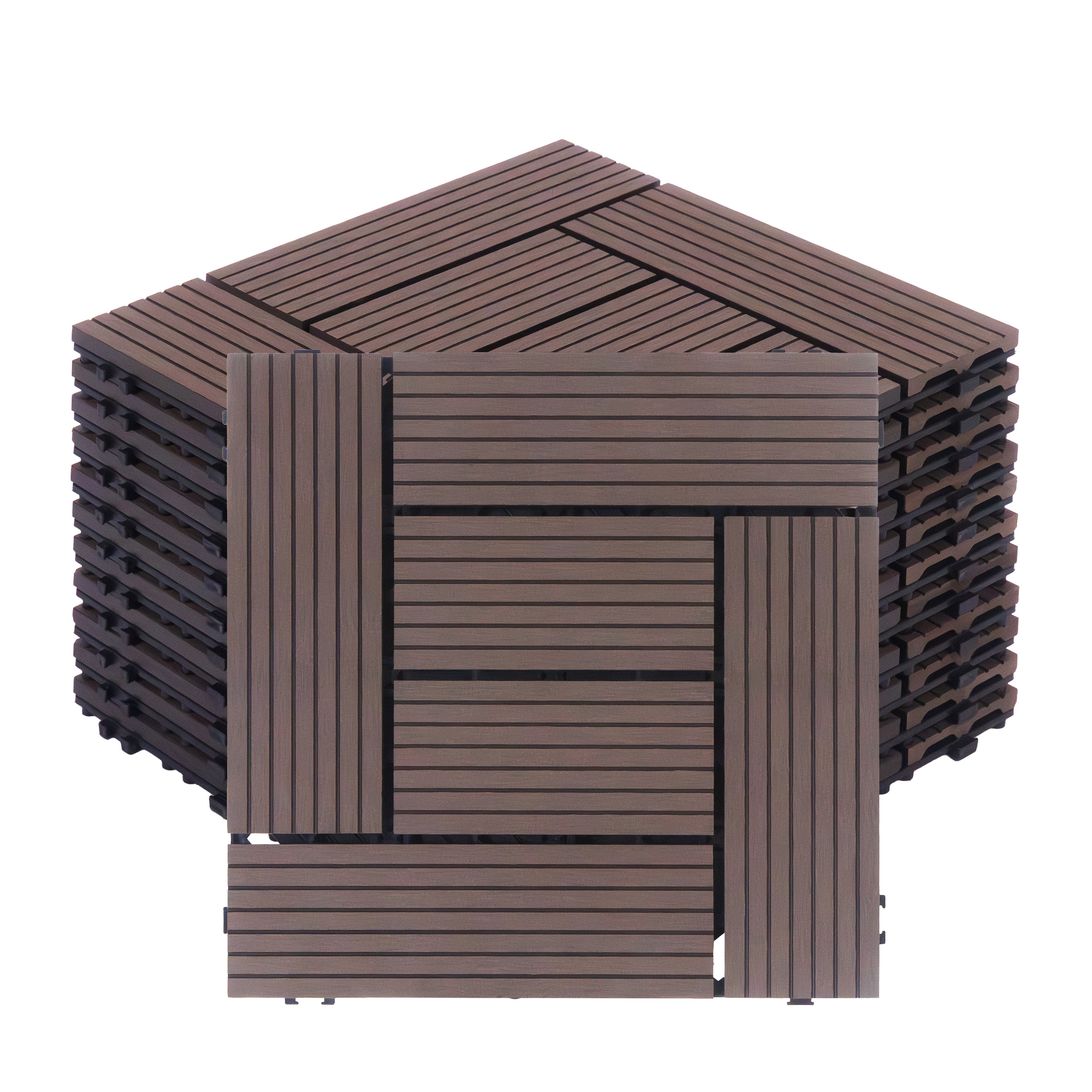 Bodenplatte FINIX 22er Set 30 x 30 cm braun