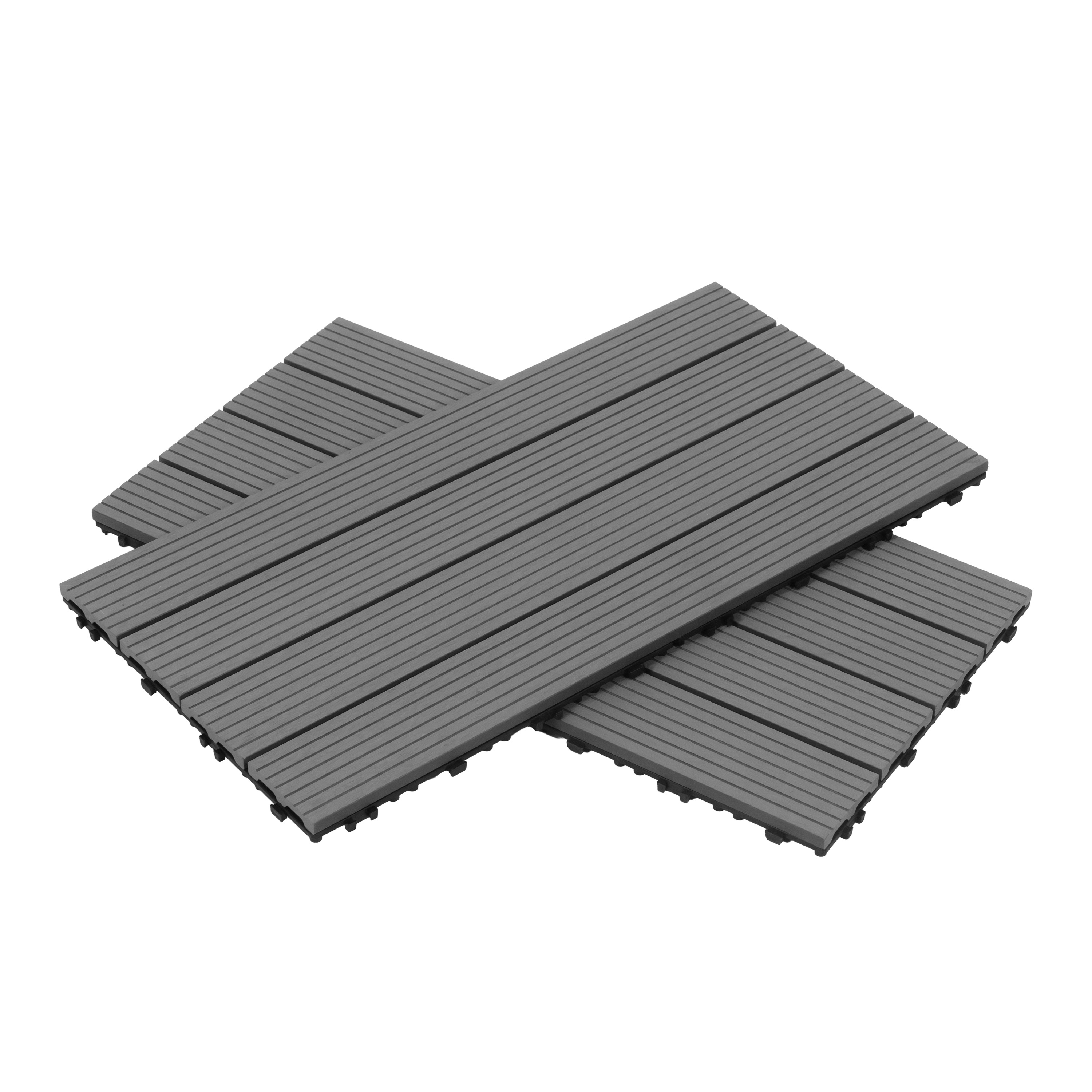 Bodenplatte DORTMUND 12er Set 60 x 30 cm anthrazit