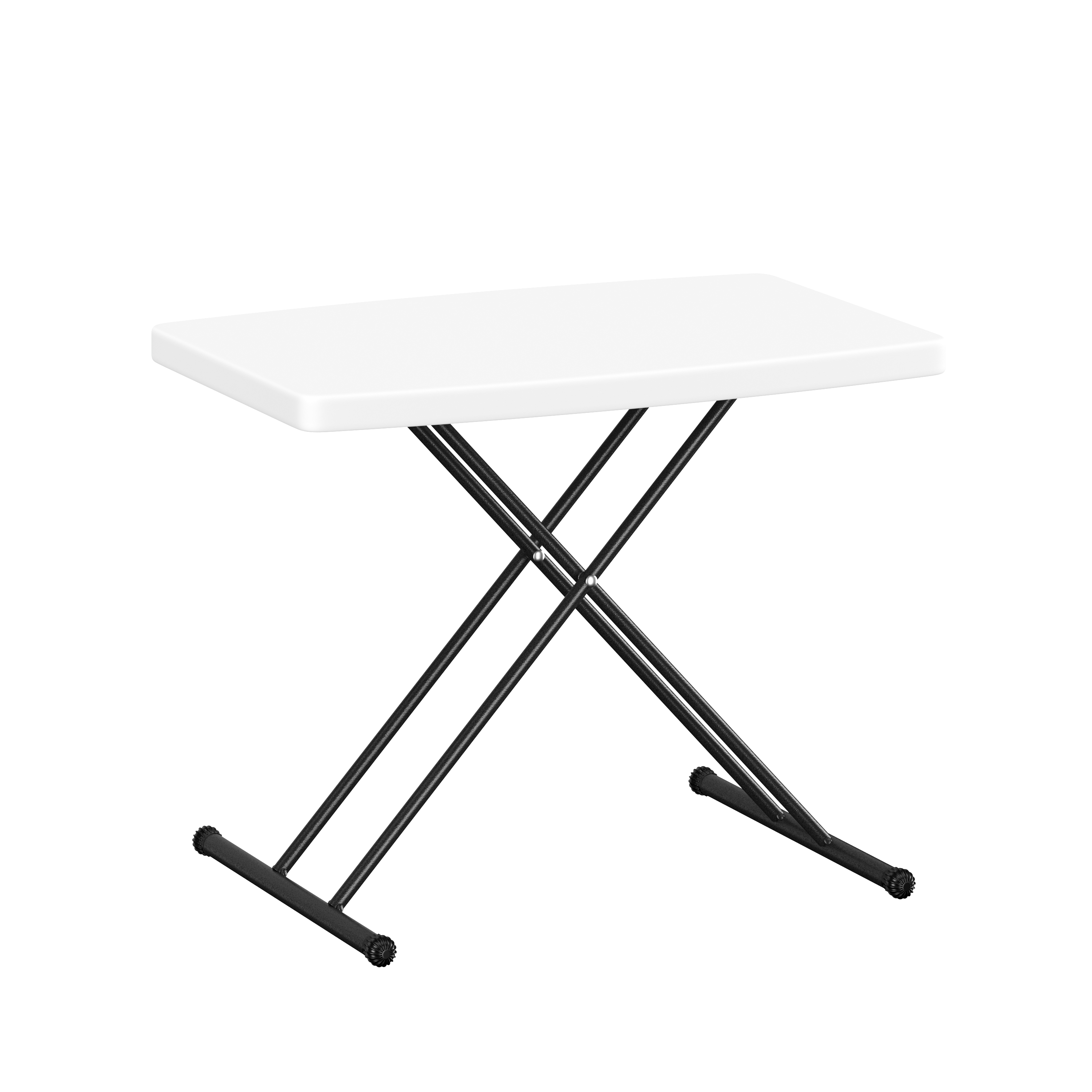 Campingtisch klappbar MILLIE höhenverstellbar 77 x 50 cm weiss/schwarz