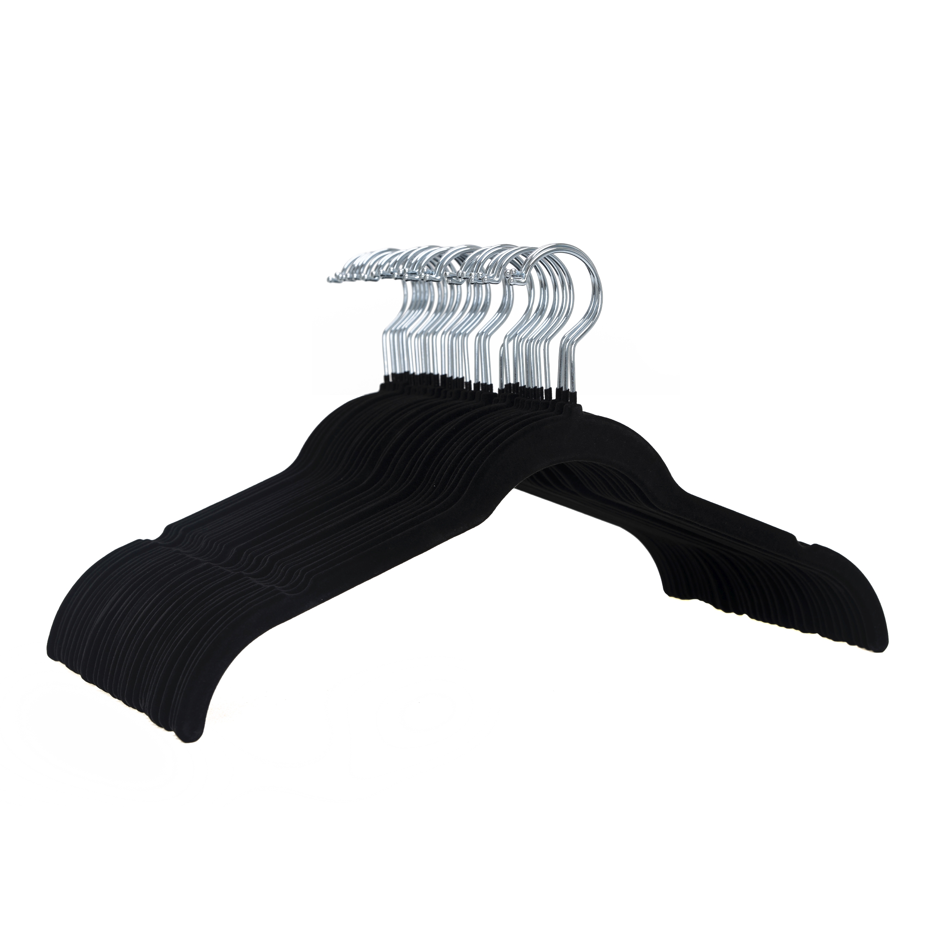 Kleiderbügel Hemdbügel Samt schwarz 30er Set