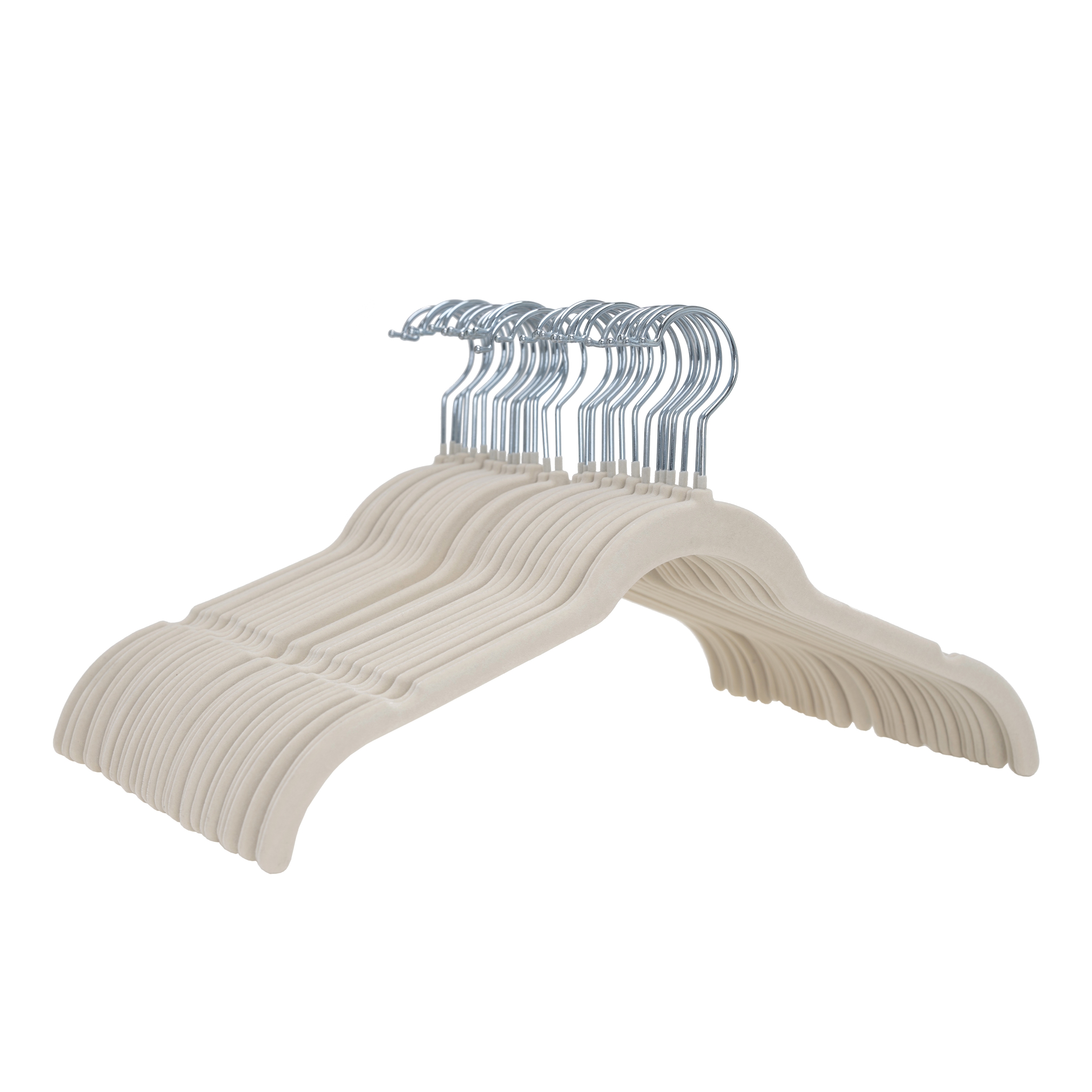 Kleiderbügel Hemdbügel Samt beige 30er Set