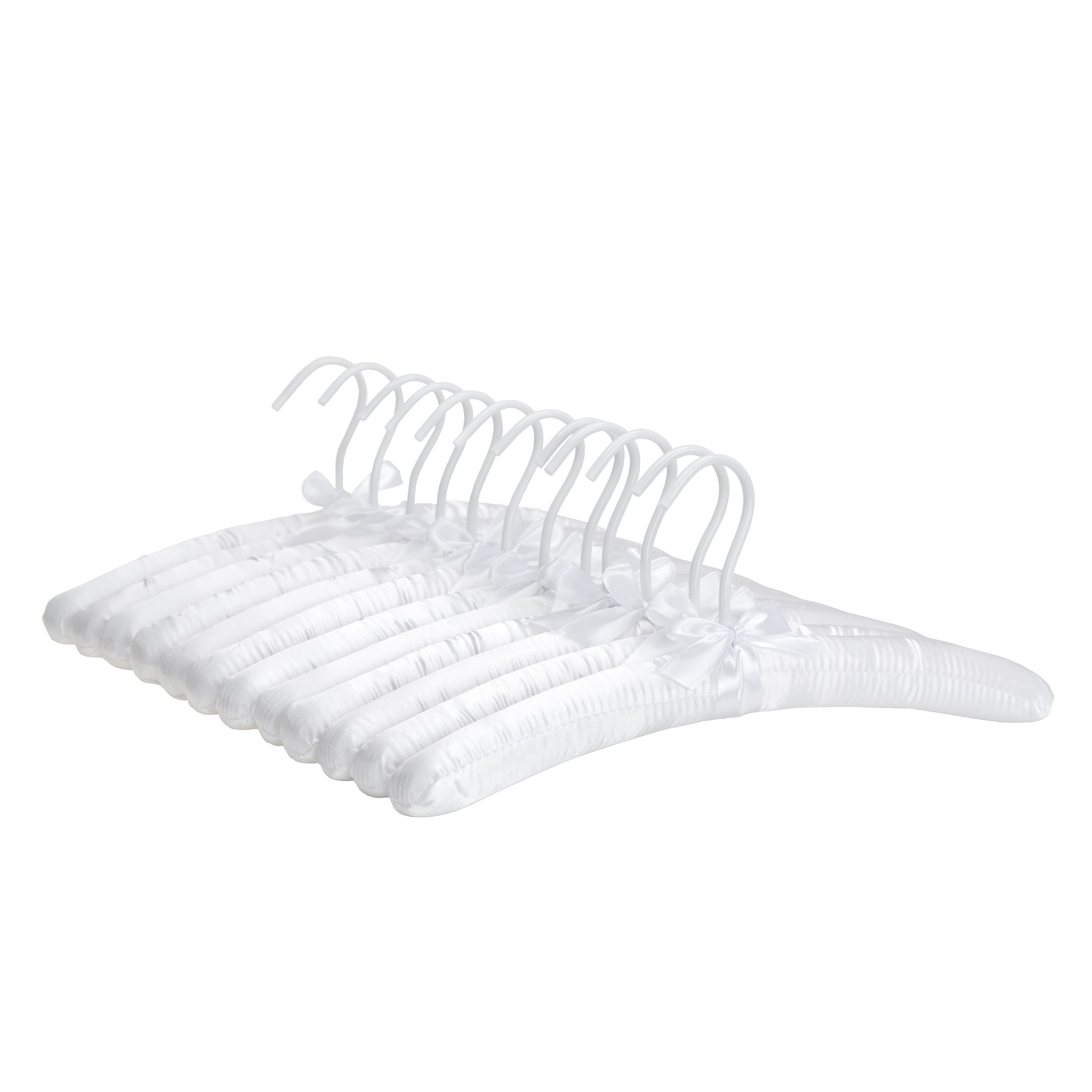Kleiderbügel Satin weiss 12er Set